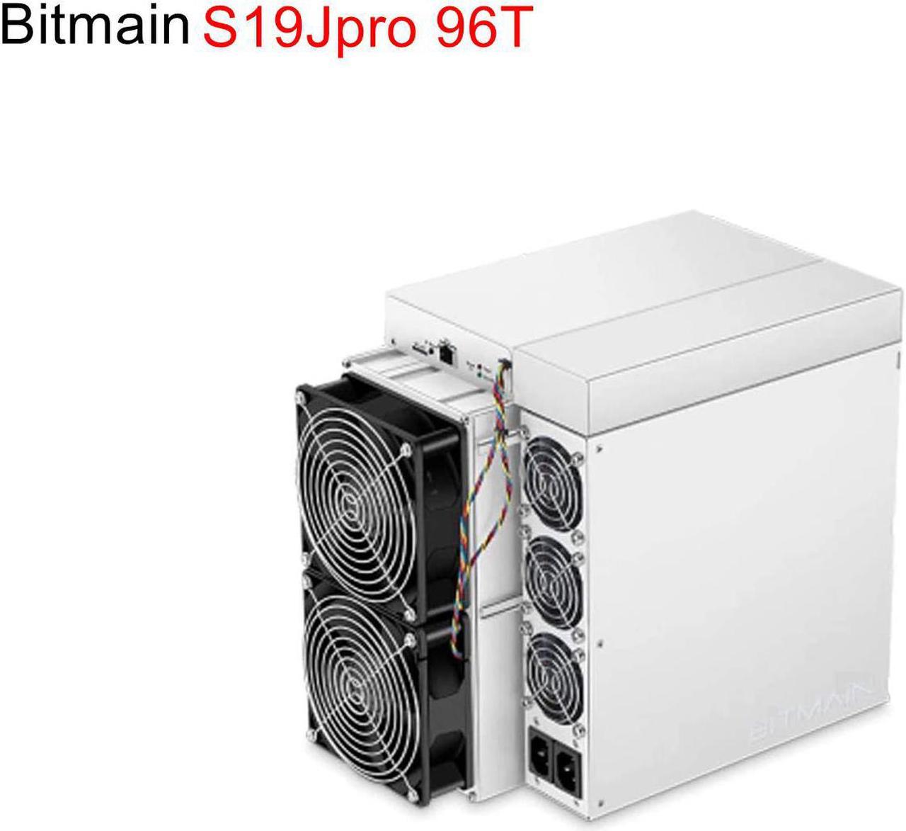 S19J Pro Bitmain mining SHA-256 algorithm with a maximum hashrate of 96Th/s PSU included