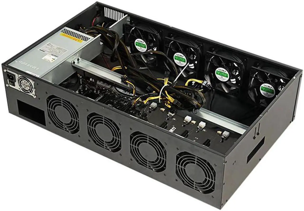 Alt view image 4 of 5 - 70mm Spacing 8 Gpu Computer Box Using At Home Frame Rig Graphics Case Silent 3070 Server Chasis