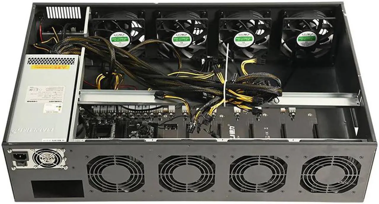 Alt view image 2 of 5 - 70mm Spacing 8 Gpu Computer Box Using At Home Frame Rig Graphics Case Silent 3070 Server Chasis