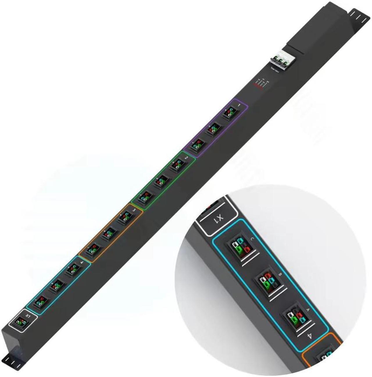 Alt view image 2 of 4 - PDU FOR ANTMINER T21 3 Phase PDU with 125A Breaker Input Output 125A 380V 12way Socket Rack
