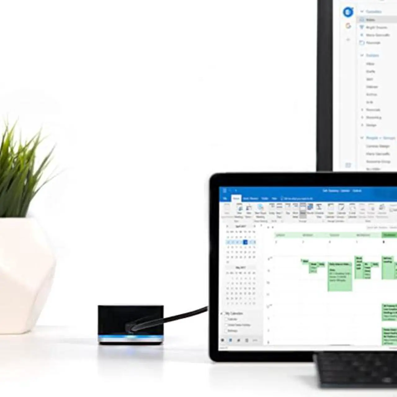 Alt view image 4 of 5 - Plugable USB C Cube - Mini Docking Station, Compatible with Thunderbolt 3 Ports and Specific USB-C Systems (No Host Charging, Connect 1x HDMI up to 4K @30Hz Monitor, Ethernet, 3X USB Ports)