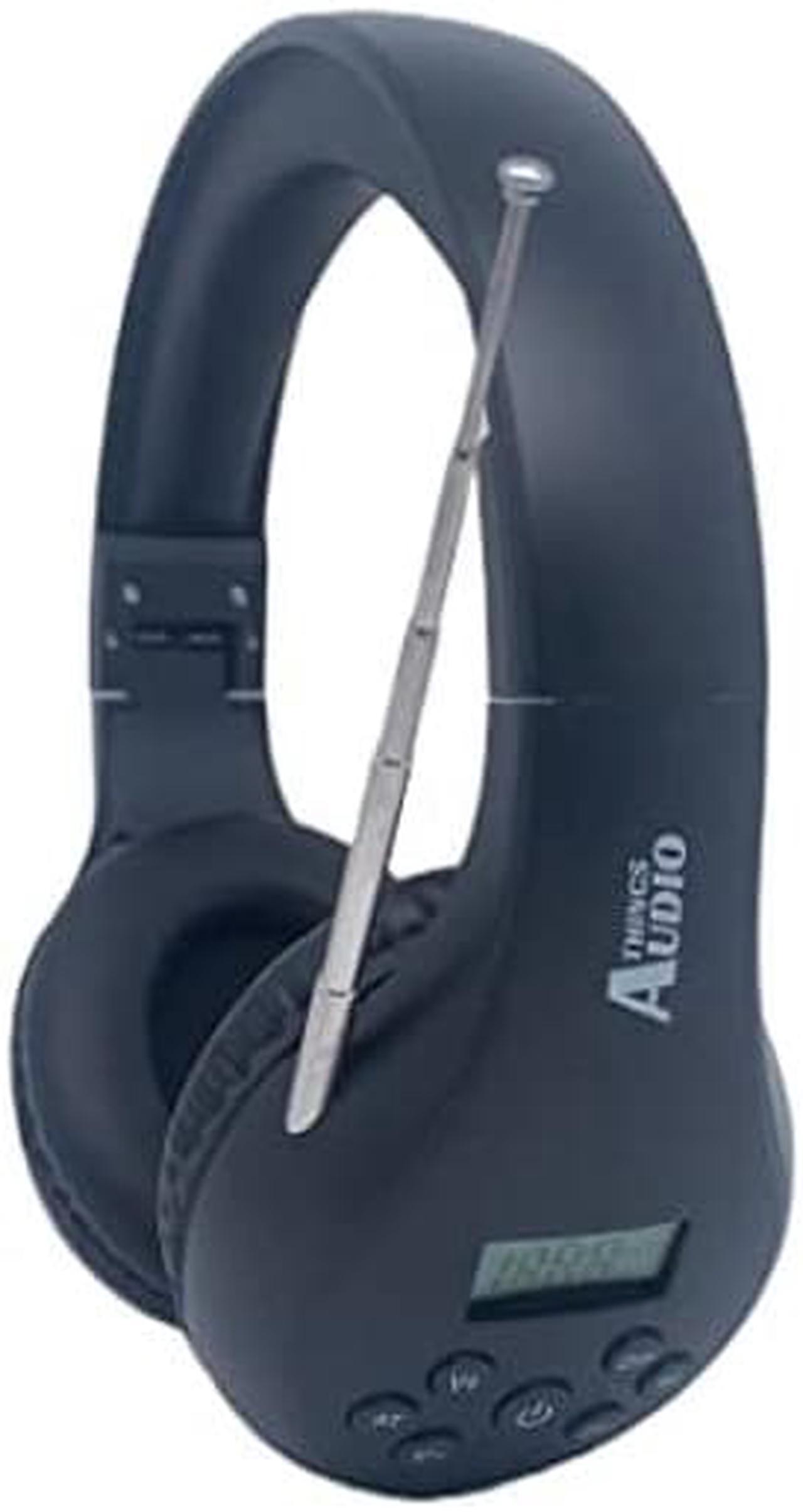 Alt view image 2 of 4 - THINGS AUDIO Digital FM Radio Stereo Headphones, Pull Out Antenna for Great Reception - Black
