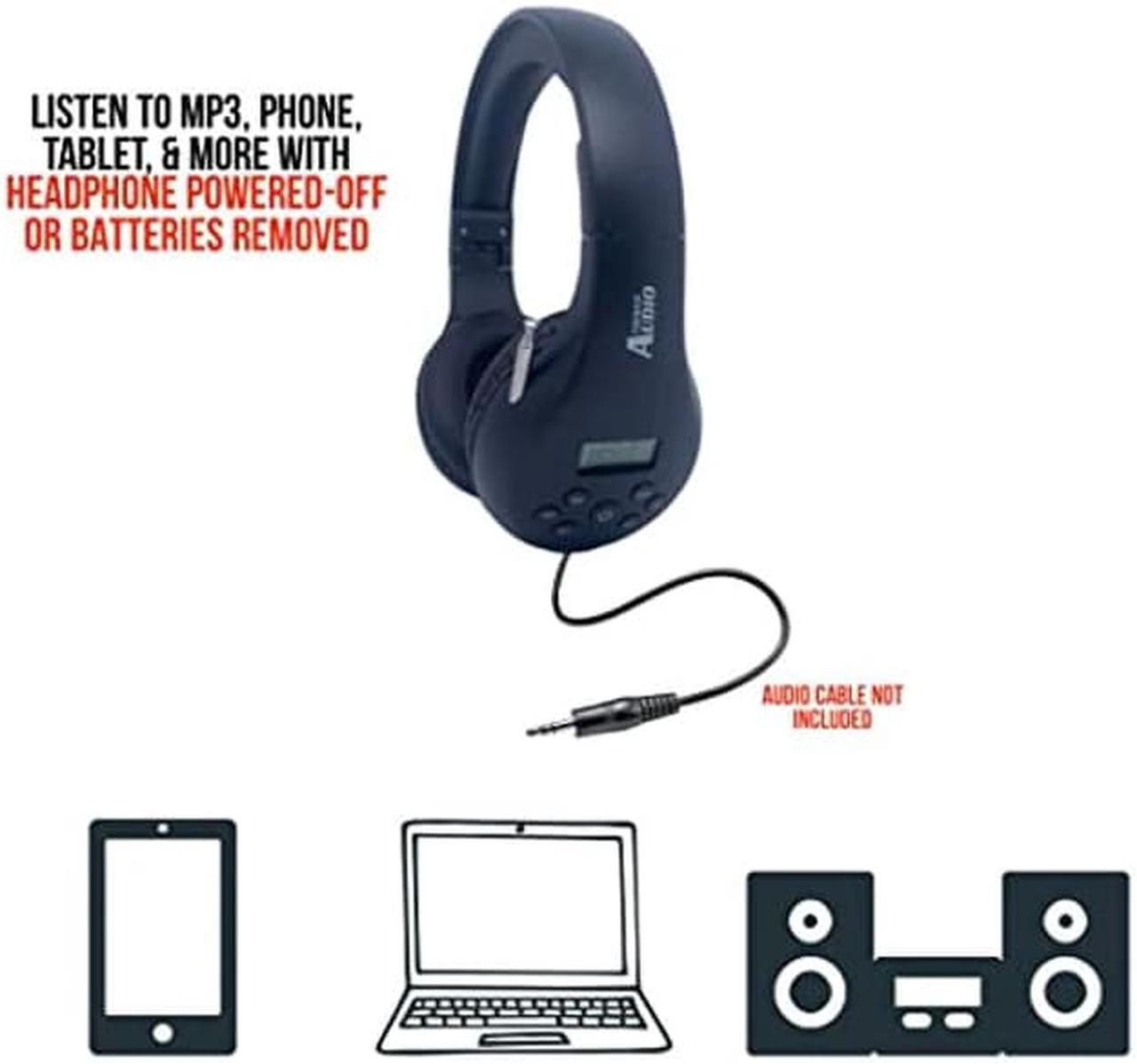 Alt view image 3 of 4 - THINGS AUDIO Digital FM Radio Stereo Headphones, Pull Out Antenna for Great Reception - Black