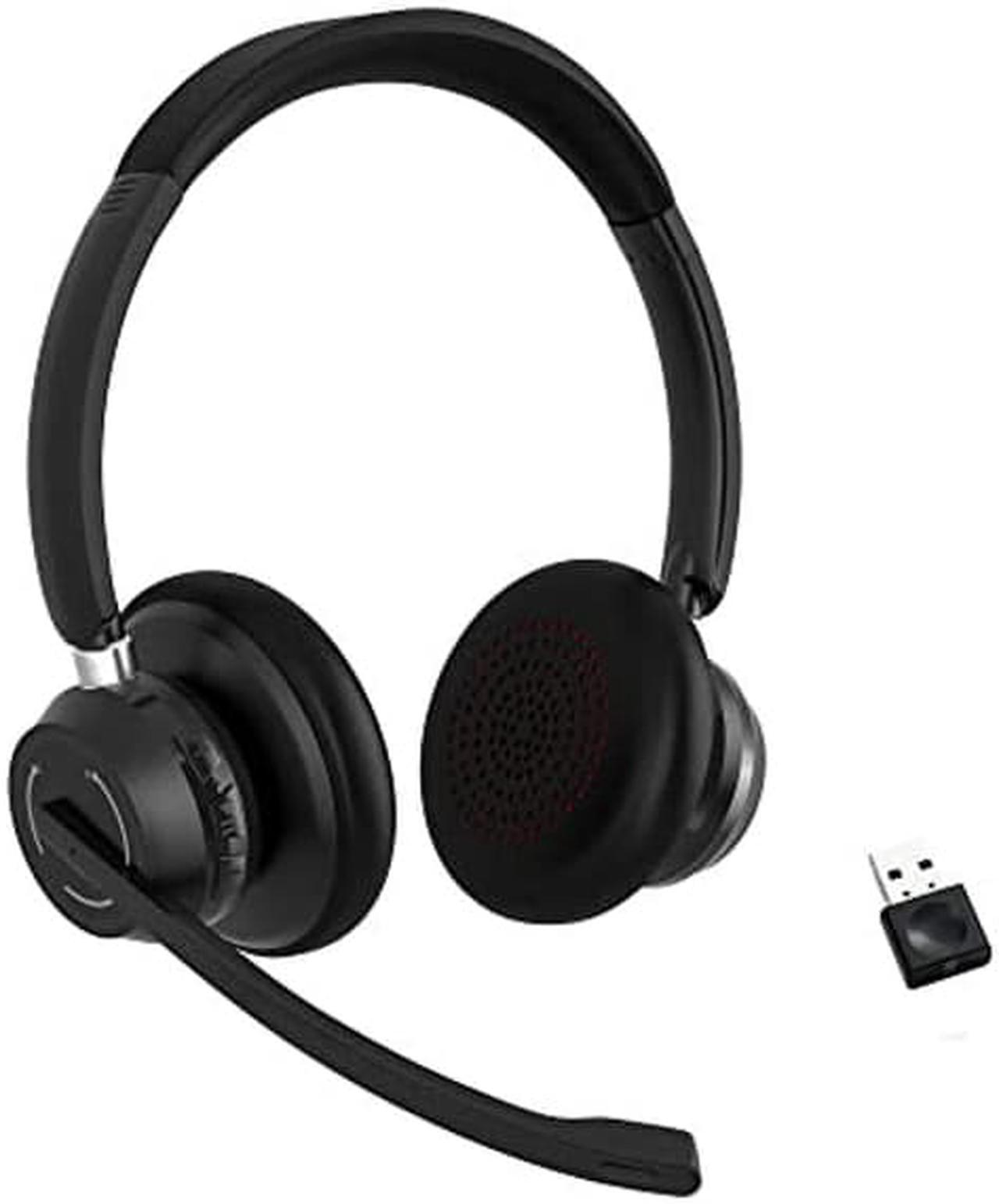 Main image of Bluetooth Headset with Microphone, Wireless Headphones with Noise Cancelling Mic, On Ear Headphones with USB Audio Dongle for PC, Handsfree 40 Hrs/Dual Connect/Mute Button, for Skype|Zoom|MS Teams