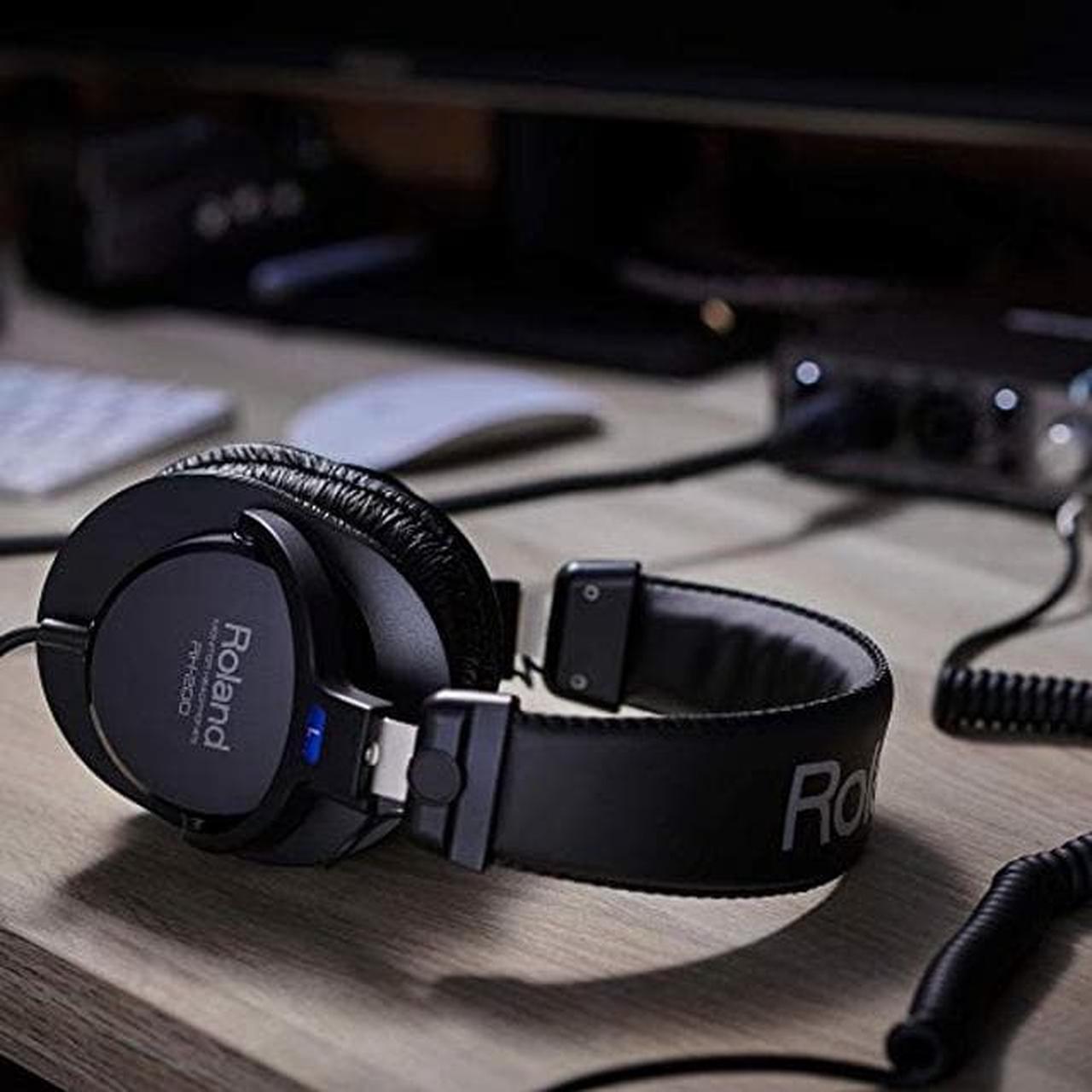 Alt view image 2 of 5 - Roland RH-200 Stereo Monitor Headphones Black Coiled Cable - Clear, Accurate and Comfortable for Studio-Quality Monitoring