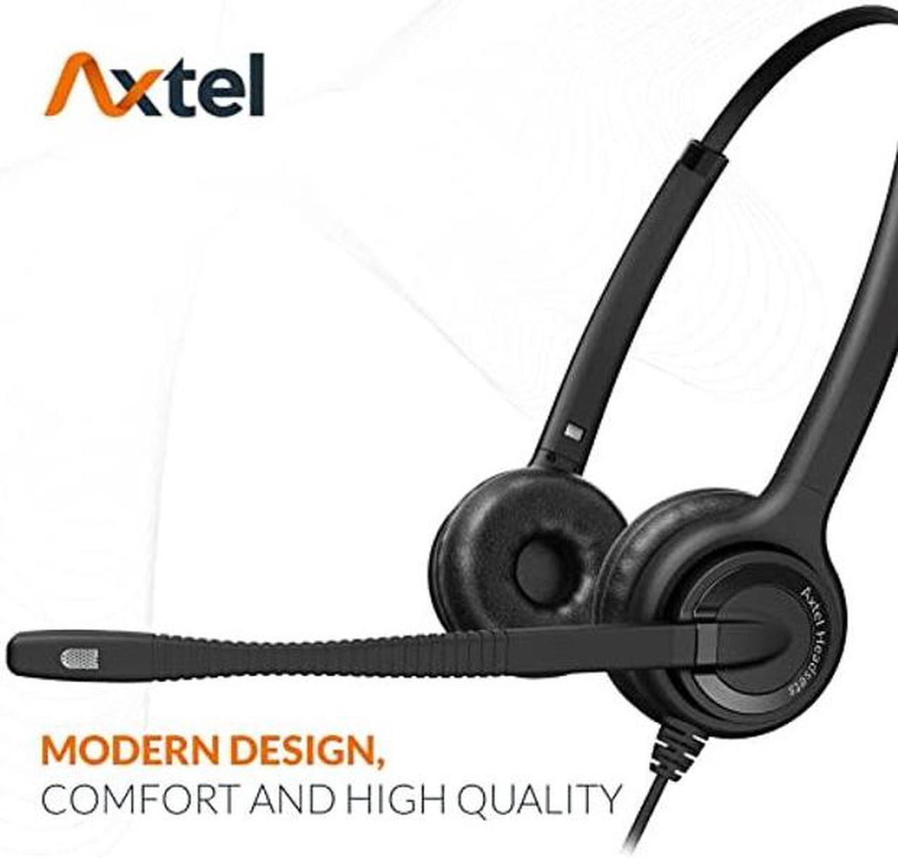 Alt view image 4 of 5 - Axtel Bundle Elite HDvoice Duo NC with AXC-01 Cable | Noise Cancellation - Compatible with Avaya 2400/4600 Series, Mitel 6800 Series, NEC DTL/ITL Series, Nortel