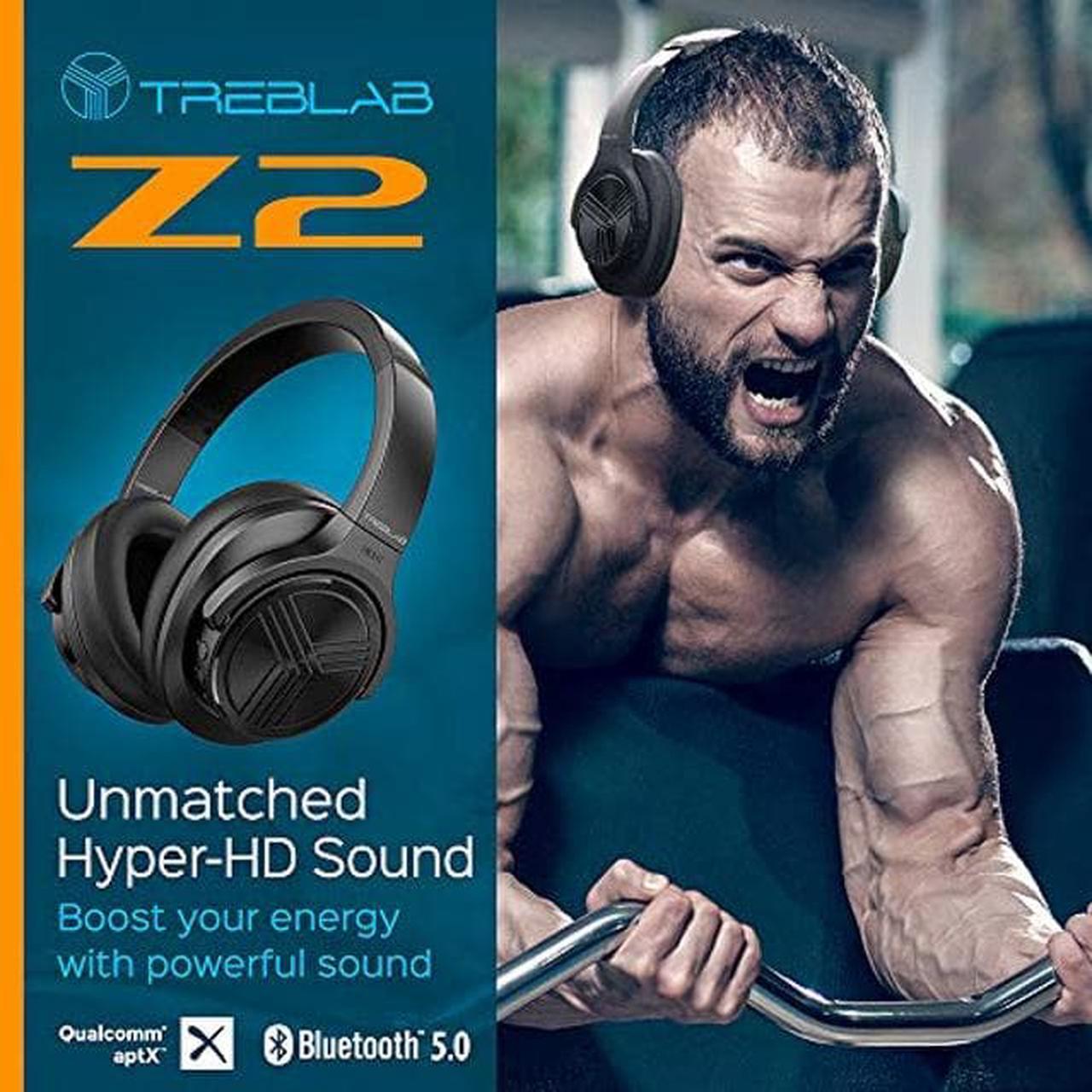 Alt view image 3 of 5 - TREBLAB Z2 - Bluetooth Headphones Over Ear | 35H Battery Life | Active Noise Cancelling Headphones with Microphone | Wireless Headphones for Work, Travel, TV, PC, Phone Calls (Black)