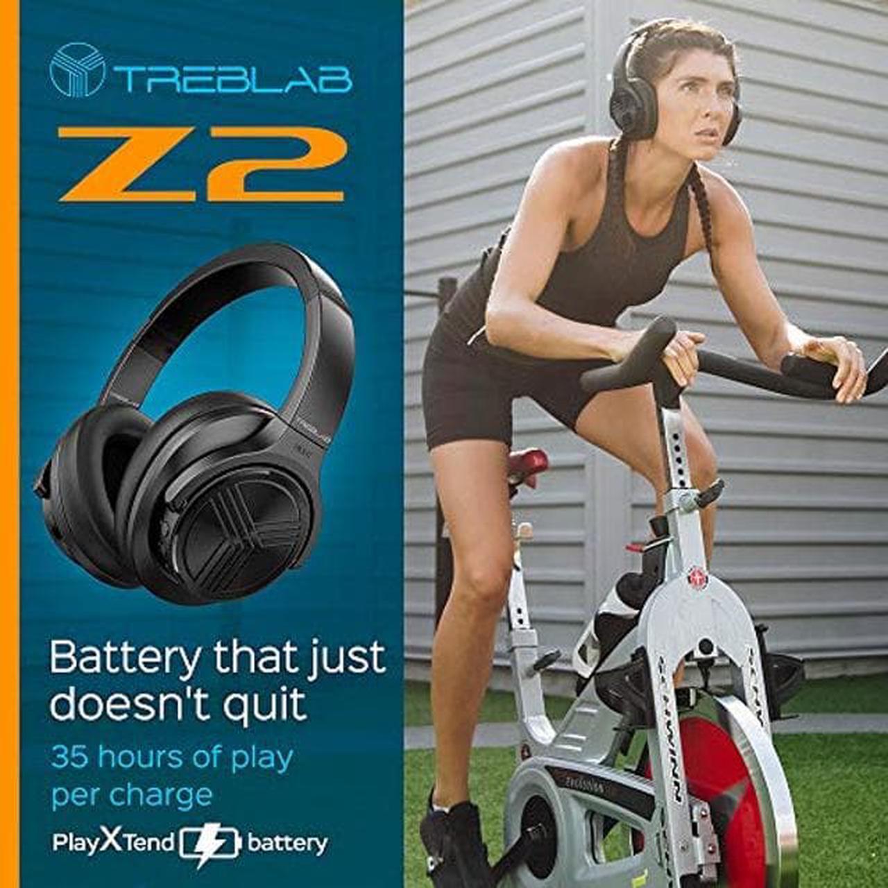 Alt view image 4 of 5 - TREBLAB Z2 - Bluetooth Headphones Over Ear | 35H Battery Life | Active Noise Cancelling Headphones with Microphone | Wireless Headphones for Work, Travel, TV, PC, Phone Calls (Black)