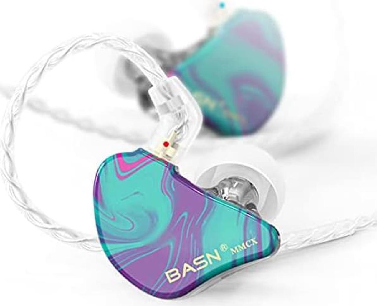 Main image of BASN MMCX Triple Driver in-Ear Monitors with Rich Bass, HiFi Stereo IEM Earphones with Upgraded Detachable Cables for Audiophiles Musicians (Purple Aurora)