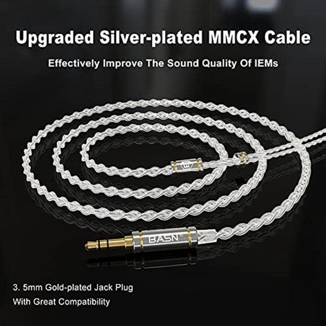Alt view image 5 of 5 - BASN MMCX Triple Driver in-Ear Monitors with Rich Bass, HiFi Stereo IEM Earphones with Upgraded Detachable Cables for Audiophiles Musicians (Purple Aurora)