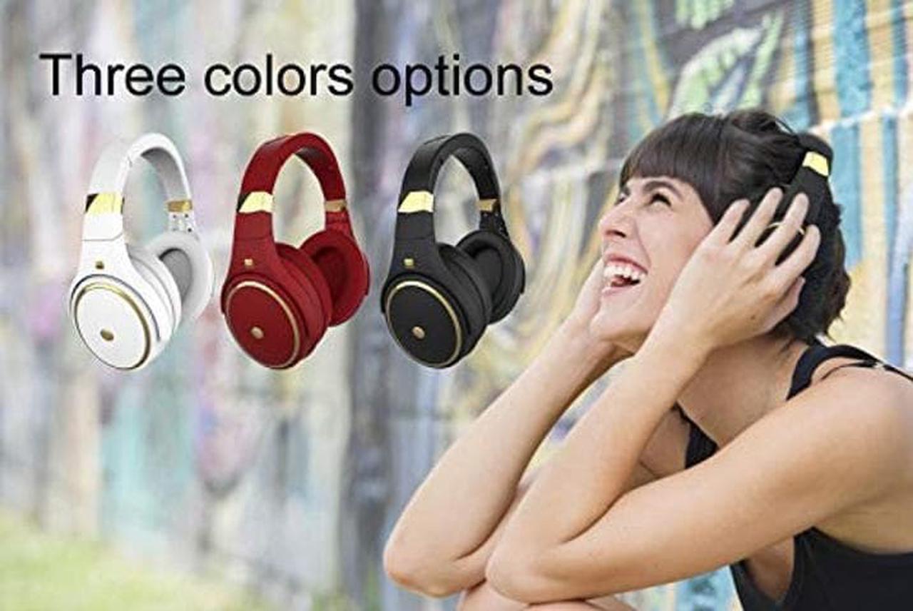 Alt view image 4 of 5 - VOZA V700D Electrostatic, Dual Driver Hi Res, Deep bass Over-Ear HiFi Headphone with Microphone, Red Color