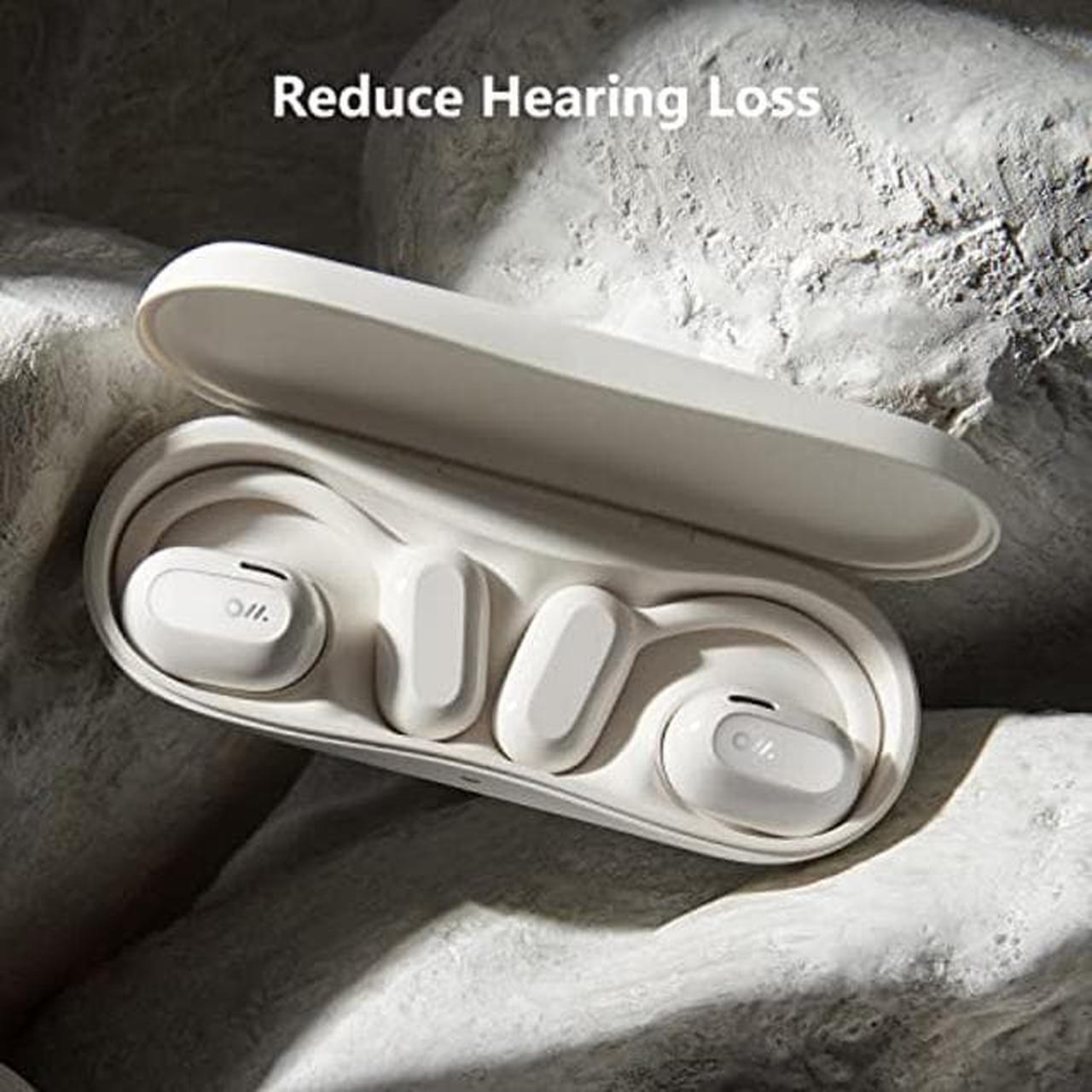 Alt view image 5 of 5 - Oladance Open Ear Headphones Bluetooth 5.2 Wireless Earbuds for Android & iPhone, Open Ear Earbuds with Dual 16.5mm Dynamic Drivers, Up to 16 Hours Playtime Waterproof Sport Earbuds -Cloud White