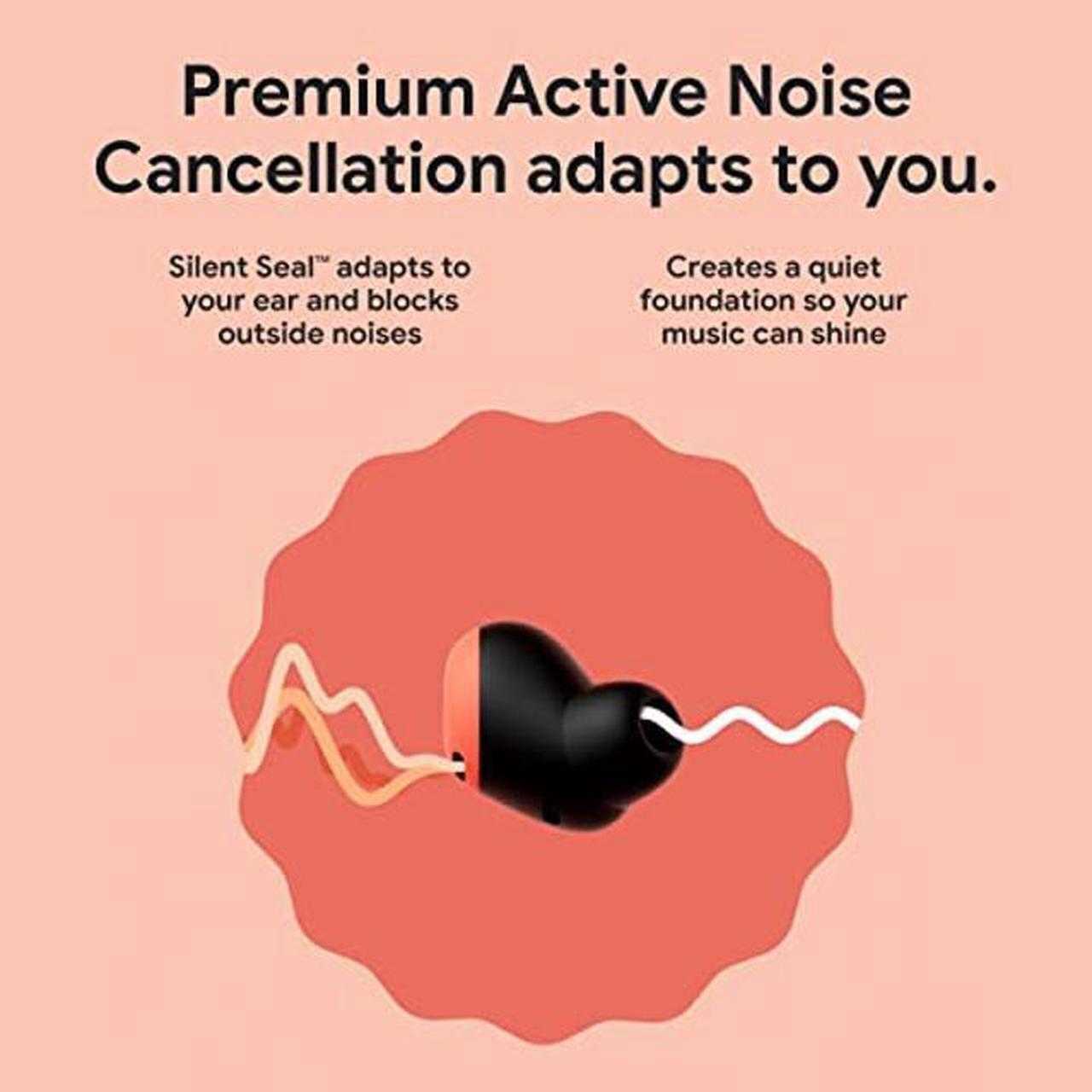 Alt view image 2 of 5 - Google Pixel Buds Pro - Noise Canceling Earbuds - Up to 31 Hour Battery Life with Charging Case - Bluetooth Headphones - Compatible with Wireless Charging - Coral