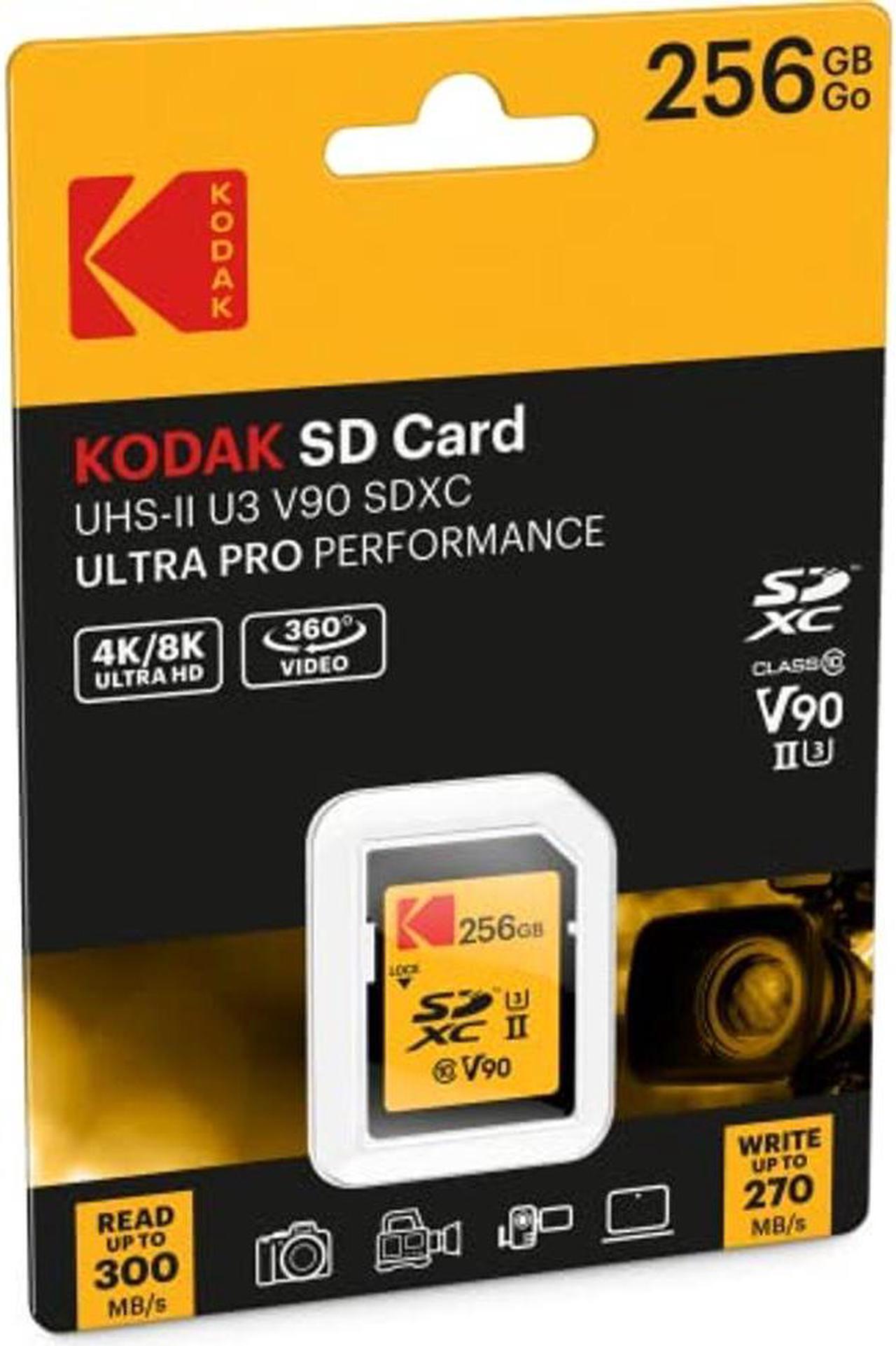 Alt view image 2 of 2 - Kodak SDXC 256GB UHS-II U3 V90 Ultra Pro Memory Card - Up to 300MB/s Read Speed and 270MB/s Write Speed