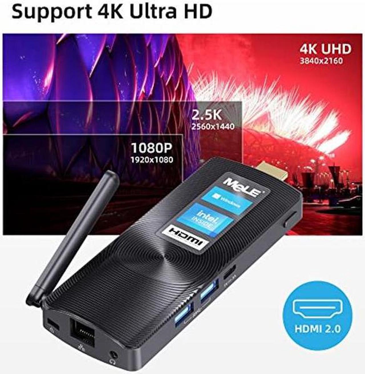 Alt view image 4 of 4 - MeLE PCG02 Fanless Mini PC Stick Windows 11 Pro Celeron J4125 8GB 128GB Micro Desktop Computer Stick Support HDMI 4K 60Hz Wi-Fi5 Gigabit Ethernet BT4.2 on Business Office Industrial IOT Media Home