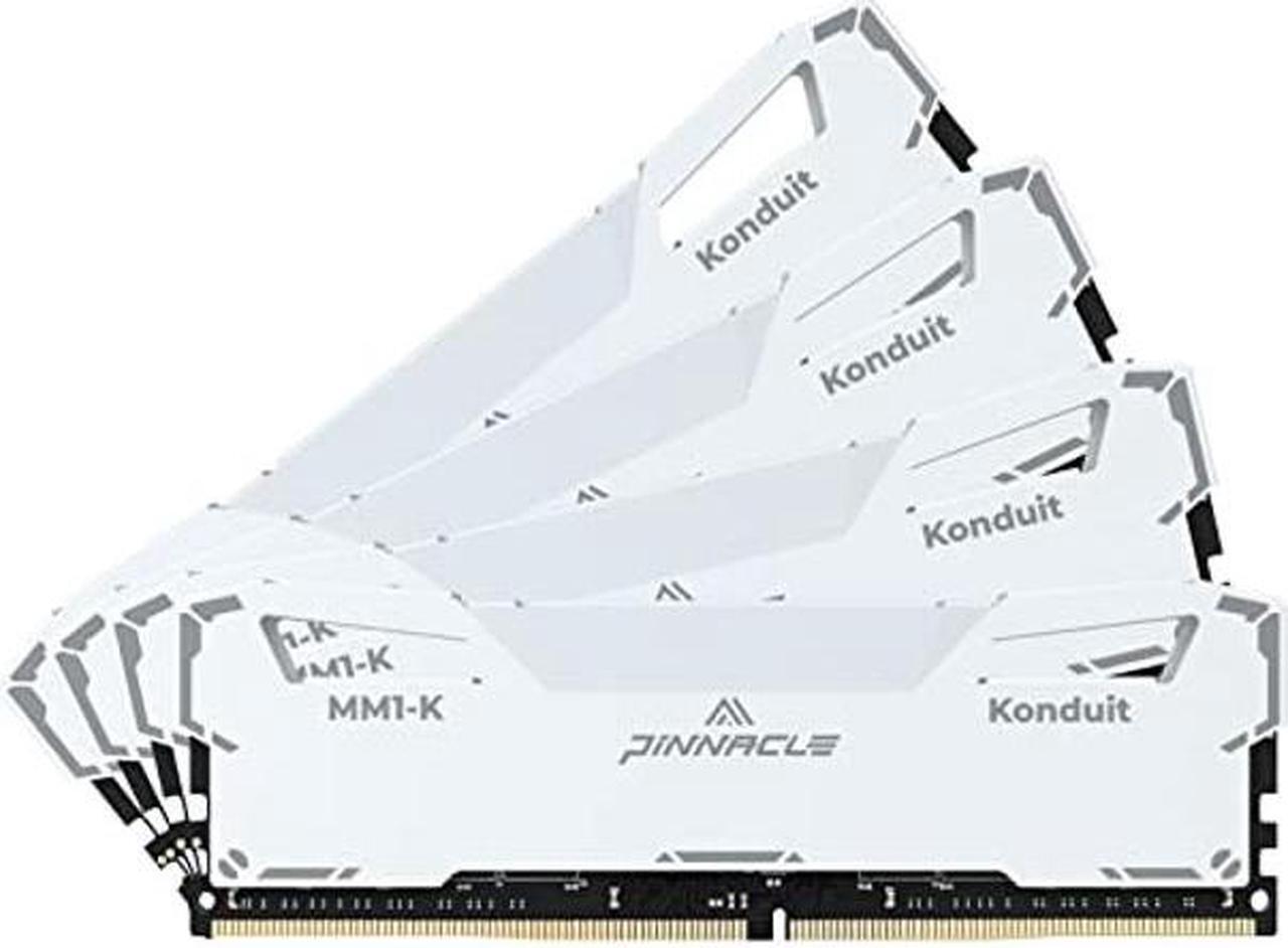 Main image of Timetec Pinnacle Konduit 64GB KIT(4x16GB) DDR4 3600MHz PC4-28800 CL18-22-22-42 XMP2.0 Overclocking 1.35V Dual Rank Compatible for AMD and Intel Desktop Gaming PC Memory Module - White