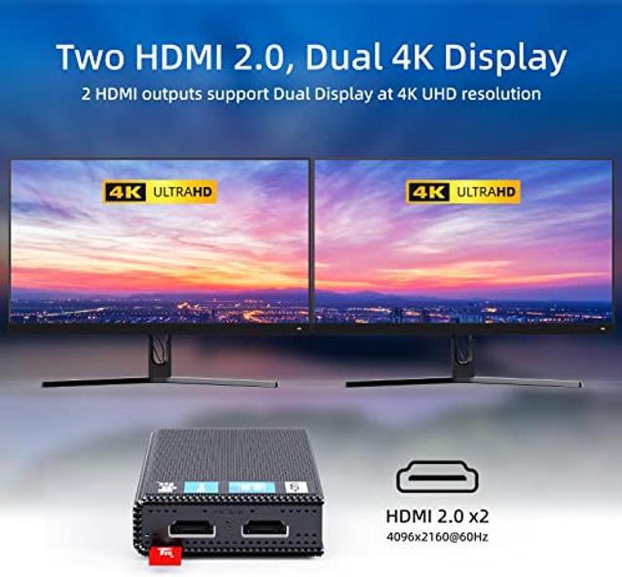 Alt view image 4 of 5 - MeLE PCG02 Pro Fanless Mini PC Stick J4125 8GB/128GB Windows 11 Pro Micro Computer Stick Dual HDMI 4K Wi-Fi5 Gigabit Ethernet BT4.2 Support SSD,USB PD3.0 on Business Office Industrial IOT Media Home