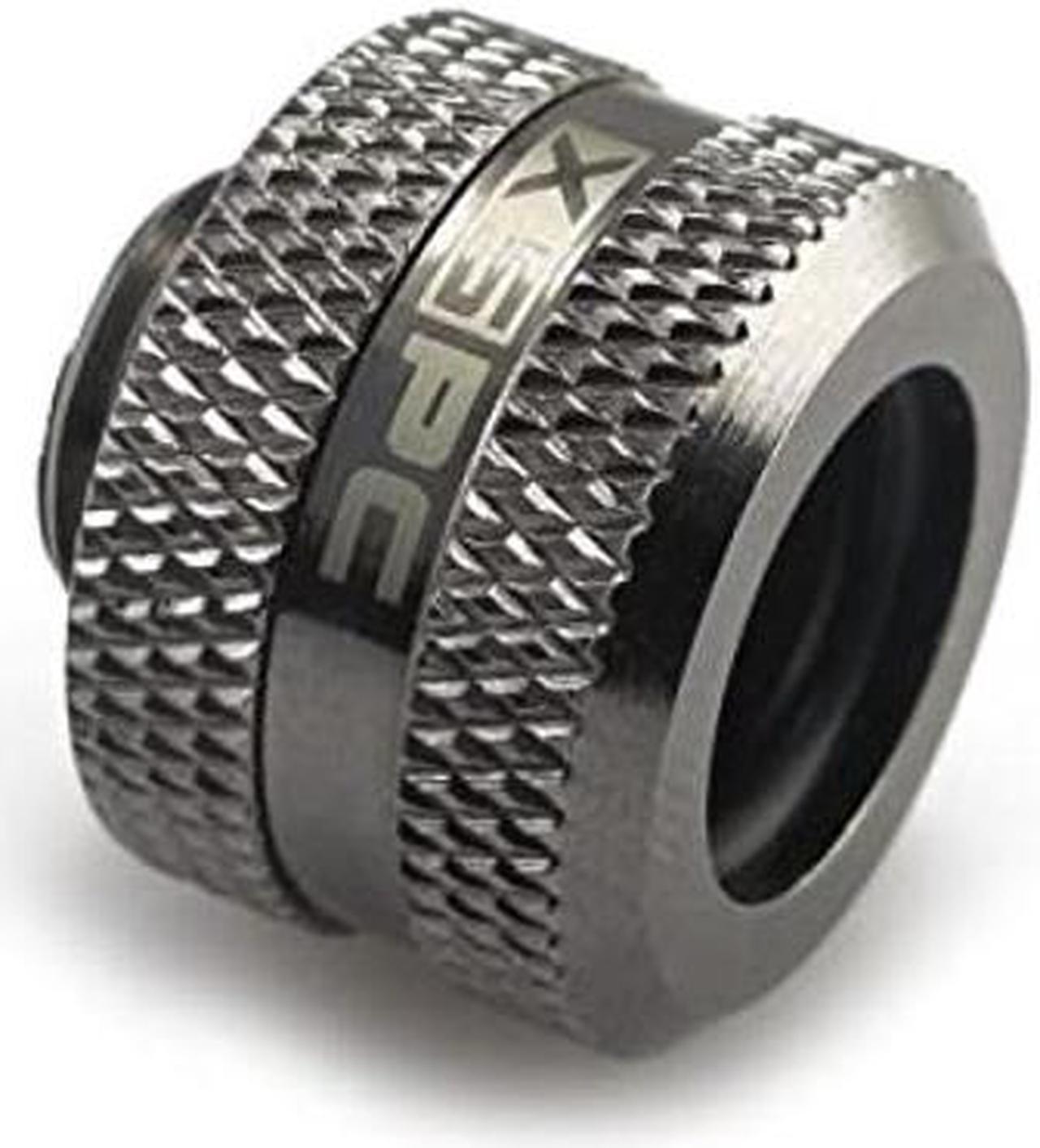 Alt view image 3 of 5 - XSPC G1/4" to 10mm ID, 14mm OD Rigid Tubing Fitting, Black Chrome, 8-pack