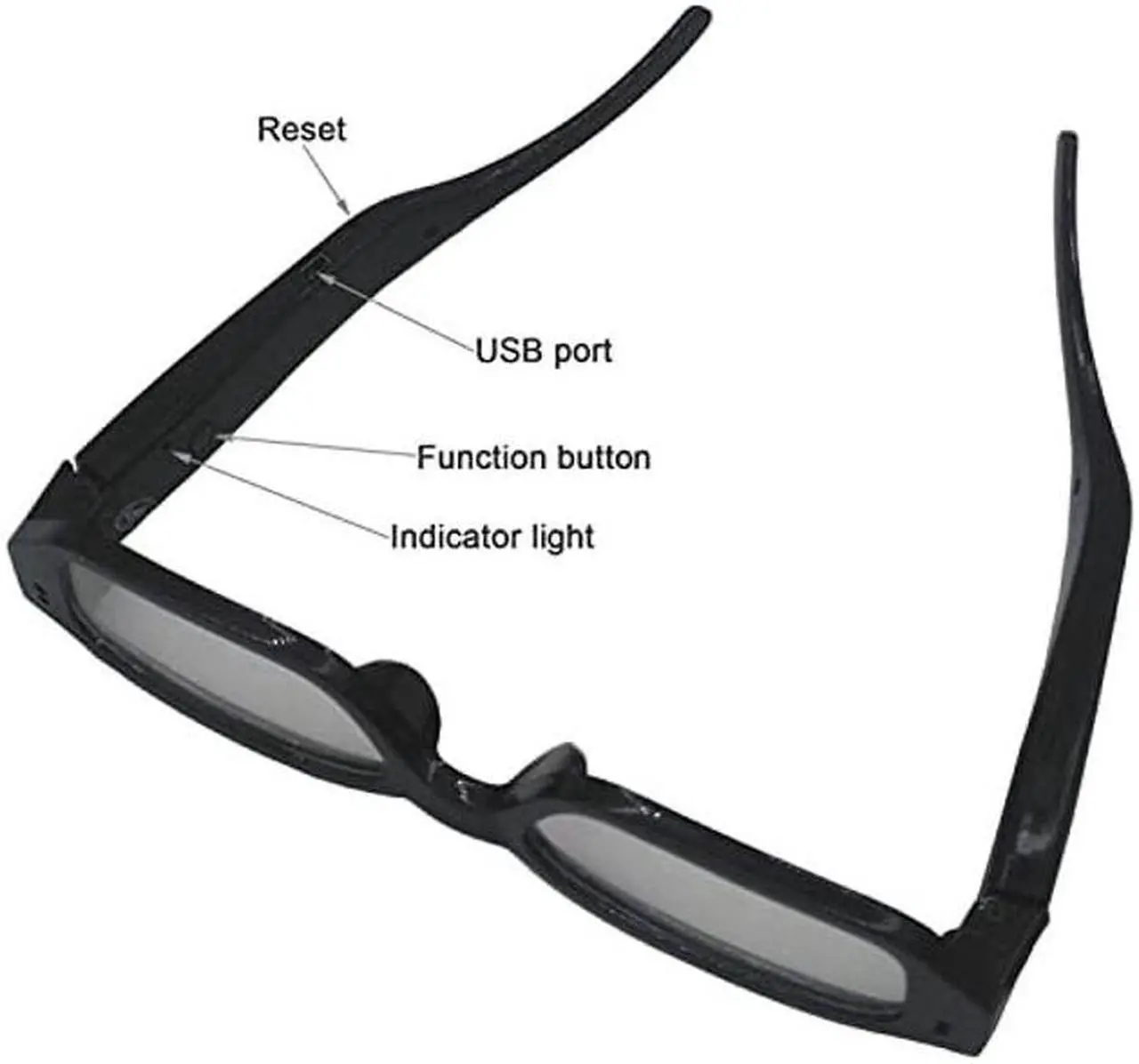 Alt view image 5 of 5 - RERBO Hidden Camera Eyeglasses HD 1080P Portable Spy Camera Support Up to 32G TF Card Fashion Action Video Recorder