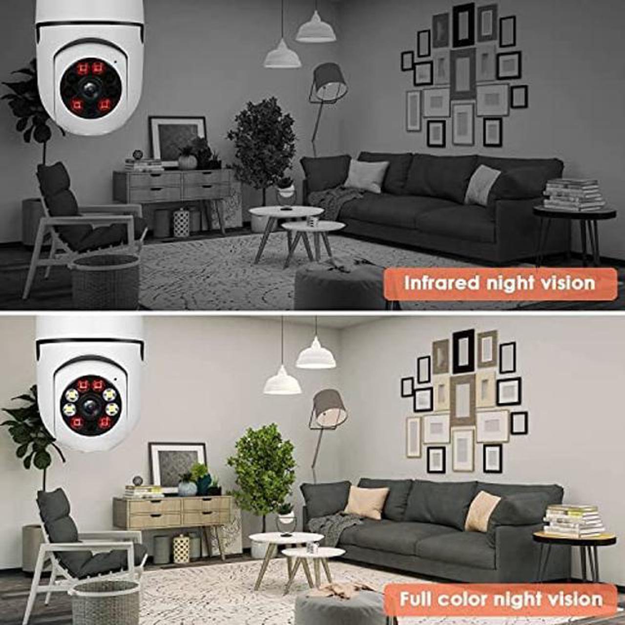 Alt view image 5 of 5 - Pack of 2 Light 360 Bulb Security Cameras Wireless Outdoor - 5GHz & 2.4GHz Wireless WiFi Smart 1080P Cameras for Home Security, Indoor Light Socket Security Camera, Motion Detection and Alerts