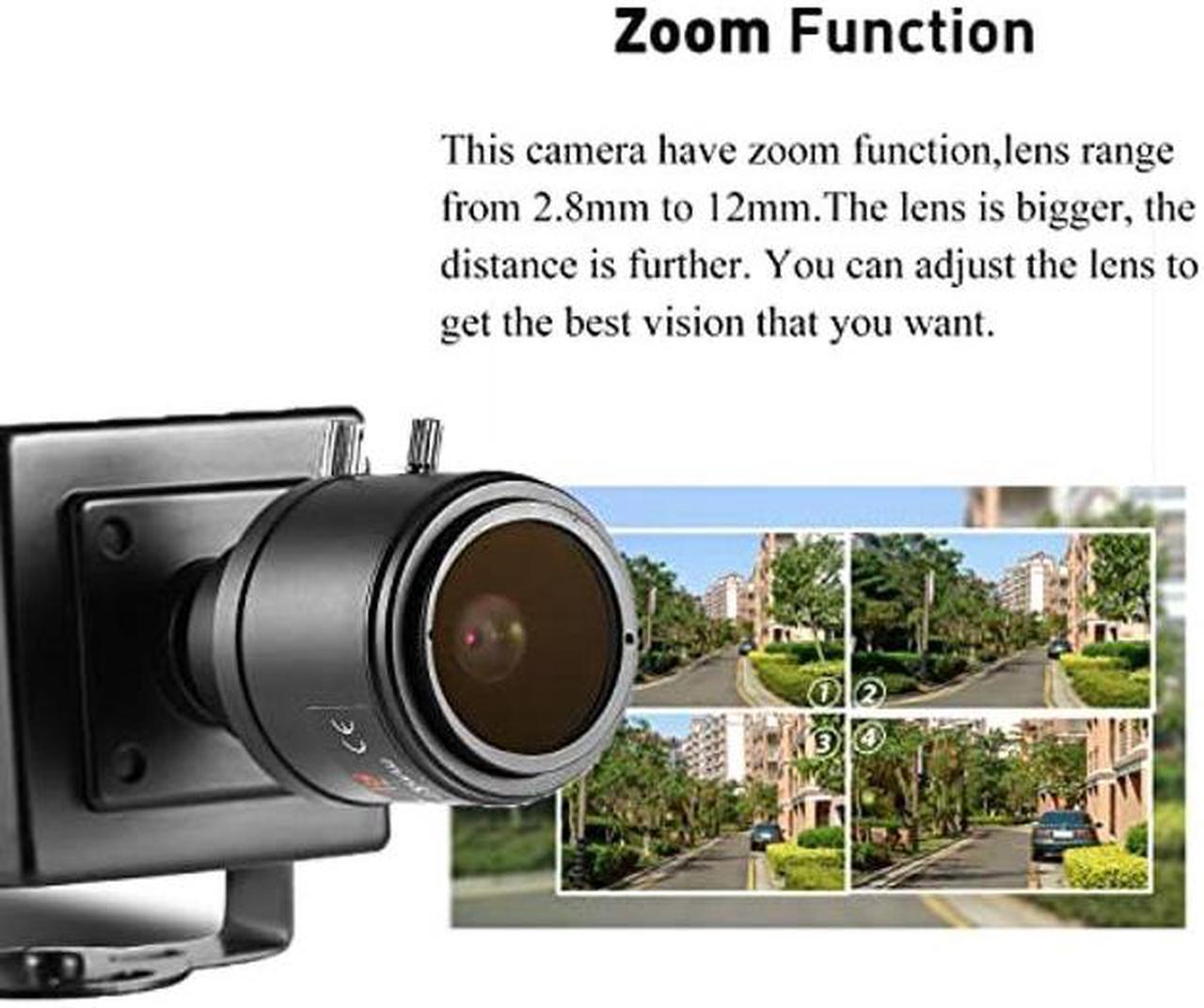 Alt view image 3 of 5 - REVODATA 5MP POE IP Mini Camera, 2880x1664P, 2.8-12mm Manual Zoom Lens, Indoor Surveillance Camera P2P H.265 CCTV,Motion Detection (I712-P-HS)