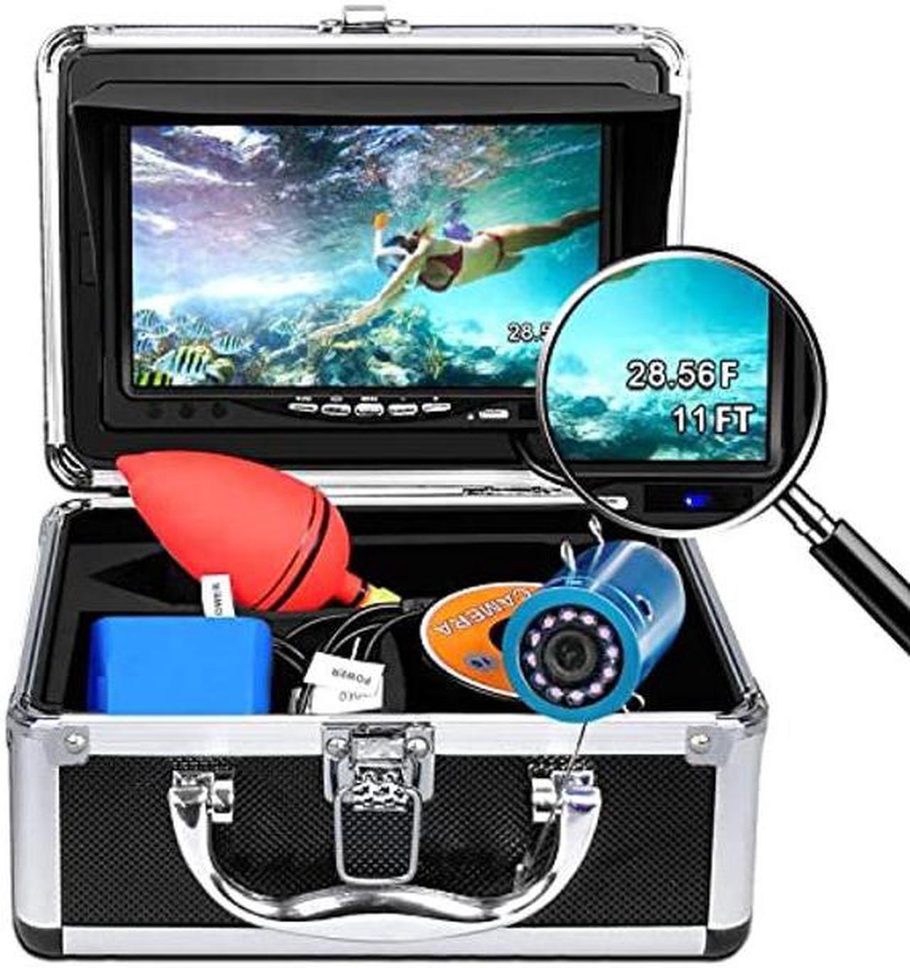 Main image of Portable Underwater Fishing Camera with Depth Temperature Display-Waterproof HD Camera and 7'' LCD Monitor-Infrared Fish Finder-Up to 8 Hours Battery Life-Ultimate Fishing Gear (15M Cable) 1