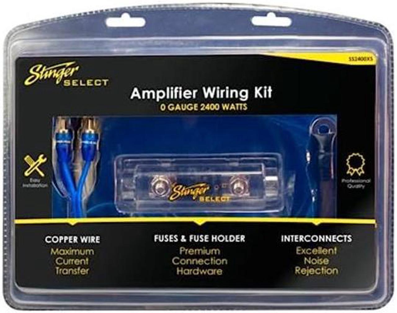 Alt view image 4 of 4 - Stinger 1/0 Gauge Copper Amplifier Wiring Kit, 2400 Watt Sub Wiring Kit, Complete Amp Wiring Kit for Easy Installation (SS2400XS)