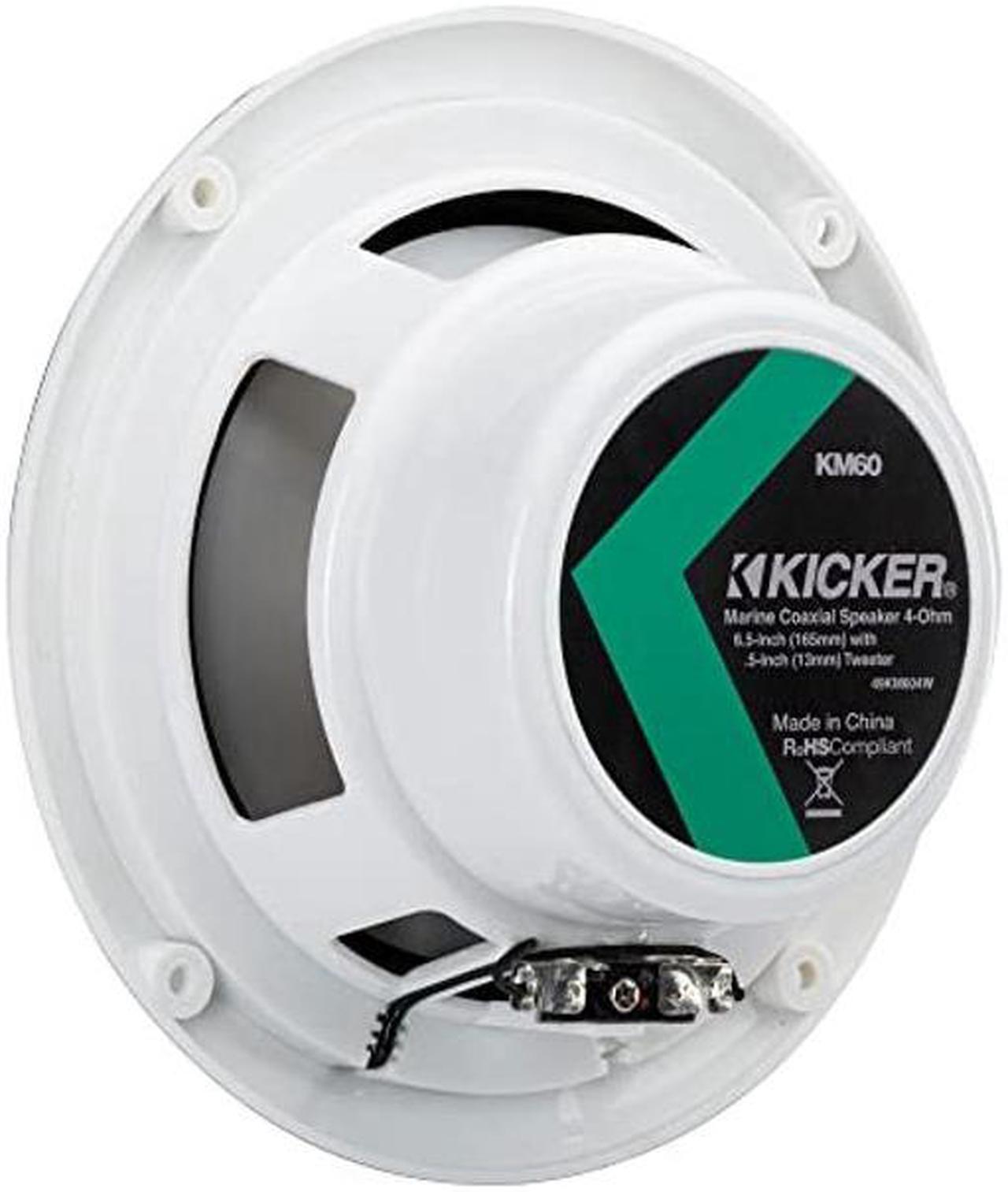 Alt view image 3 of 5 - Kicker 49KM604W 6-1/2" 6.5" KM-Series 150W Peak/50W RMS Marine Speakers KM604W