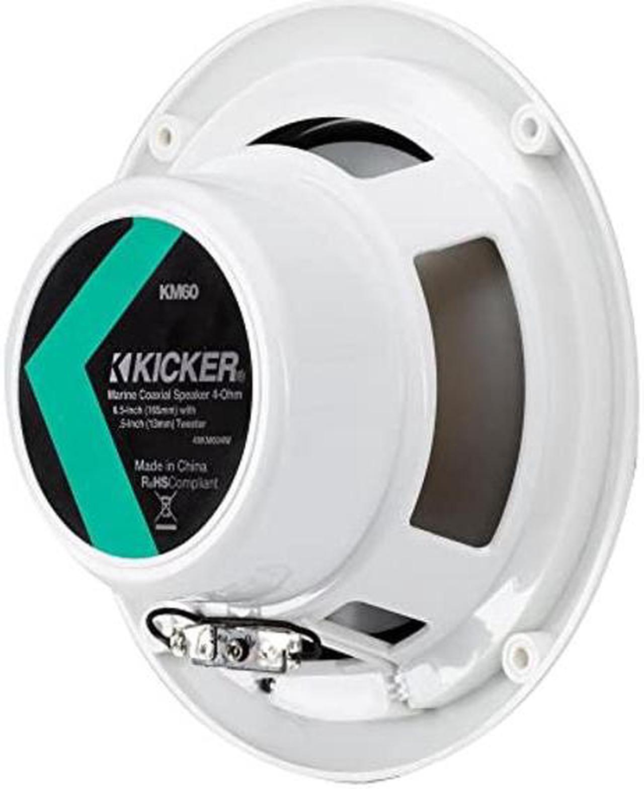Alt view image 4 of 5 - Kicker 49KM604W 6-1/2" 6.5" KM-Series 150W Peak/50W RMS Marine Speakers KM604W