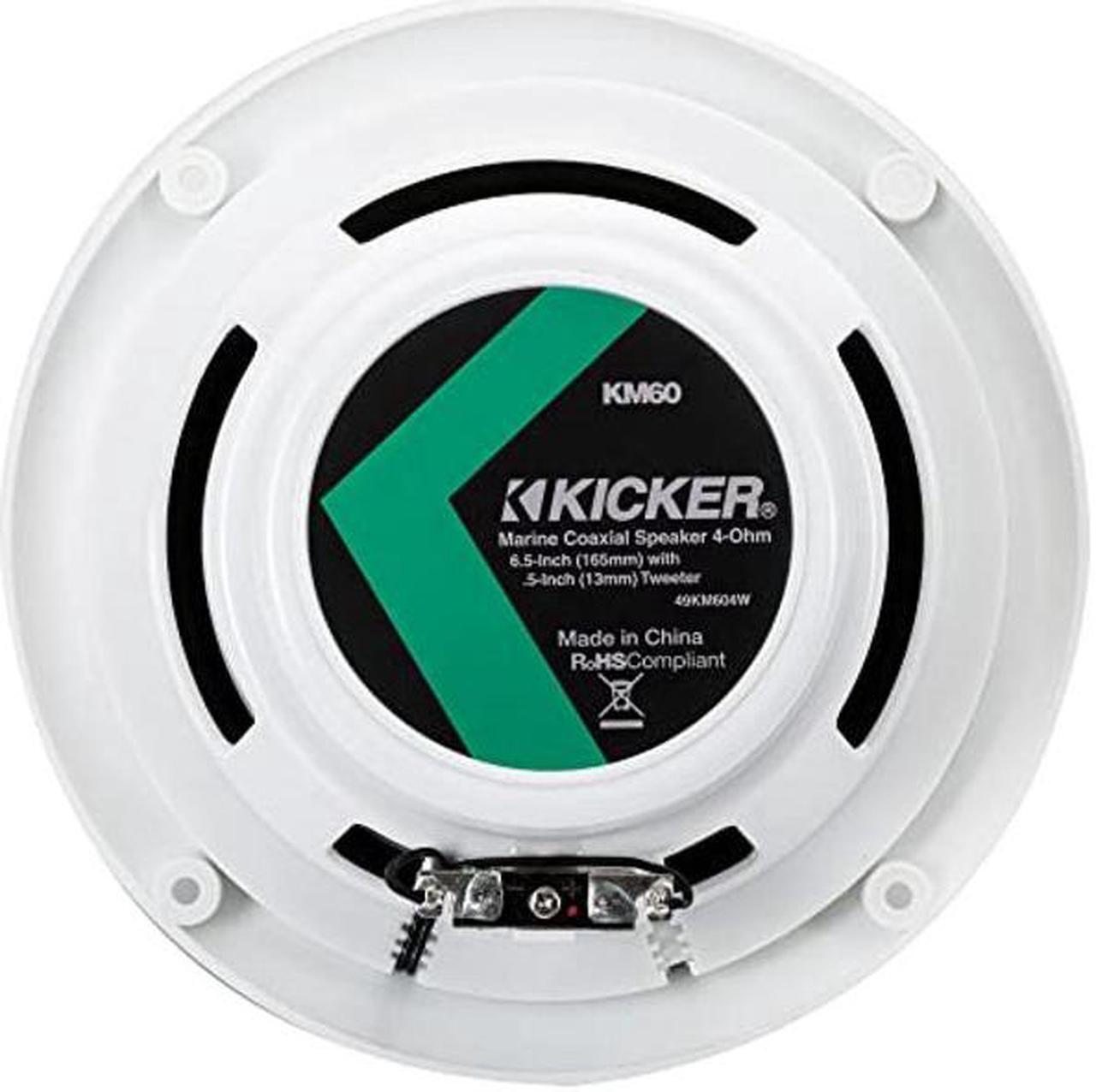Alt view image 5 of 5 - Kicker 49KM604W 6-1/2" 6.5" KM-Series 150W Peak/50W RMS Marine Speakers KM604W