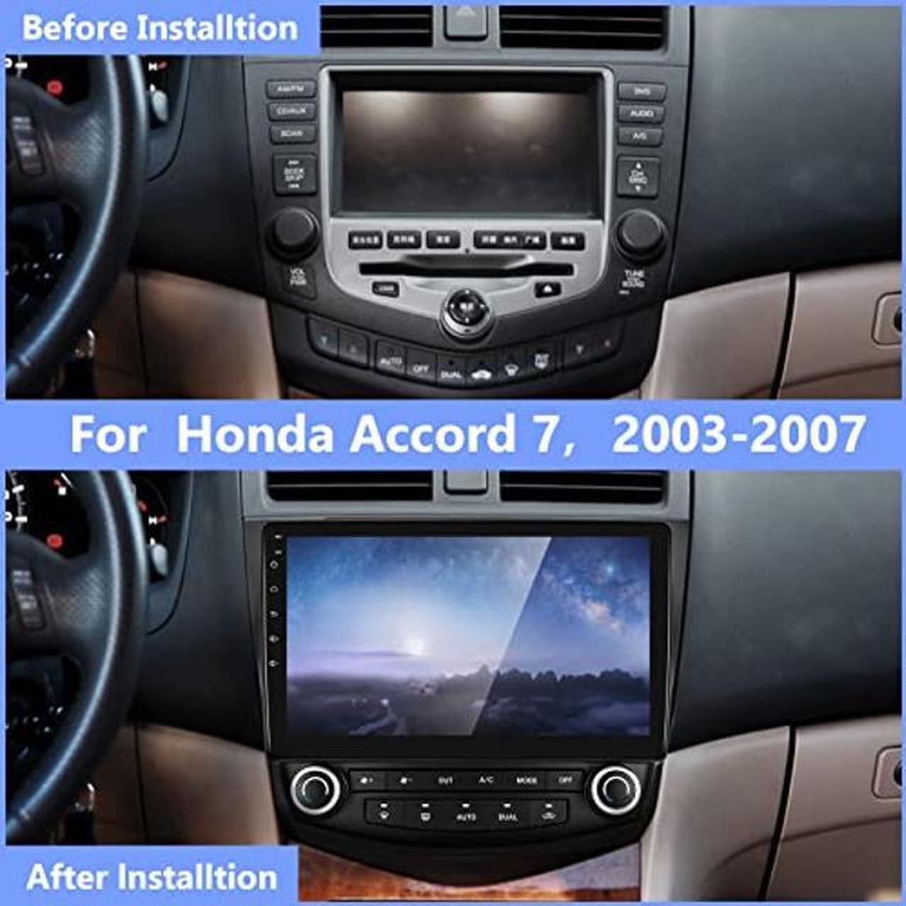 Alt view image 2 of 5 - Android Car Stereo for Honda Accord 7 2003 2004 2005 2006 2007,podofo 10 Inch Touch Screen Car Stereo Radio in Dash Navigation GPS Units with Mirror Link WiFi Bluetooth FM/RDS Backup Camera Mic