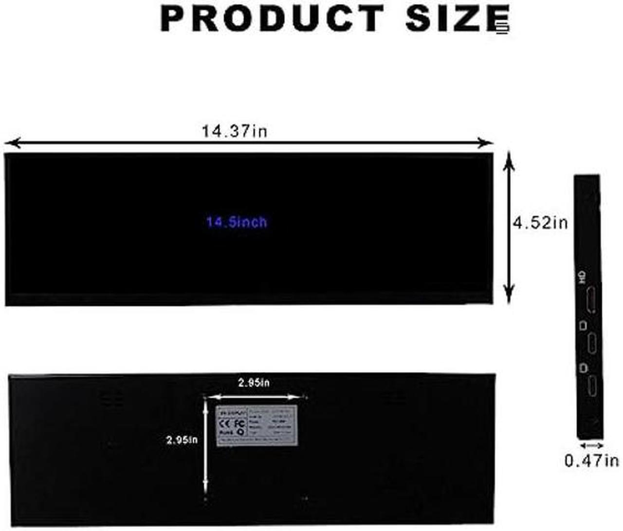 Alt view image 2 of 5 - VSDISPLAY 14.5 Inch 2K 2560x720 LCD Monitor Touch Panel 14.5'' Stretched Bar Display with Mini HD-MI Type-C Video Input for Gaming/PC/Laptop/Computer Monitoring Extra Secondary Screen