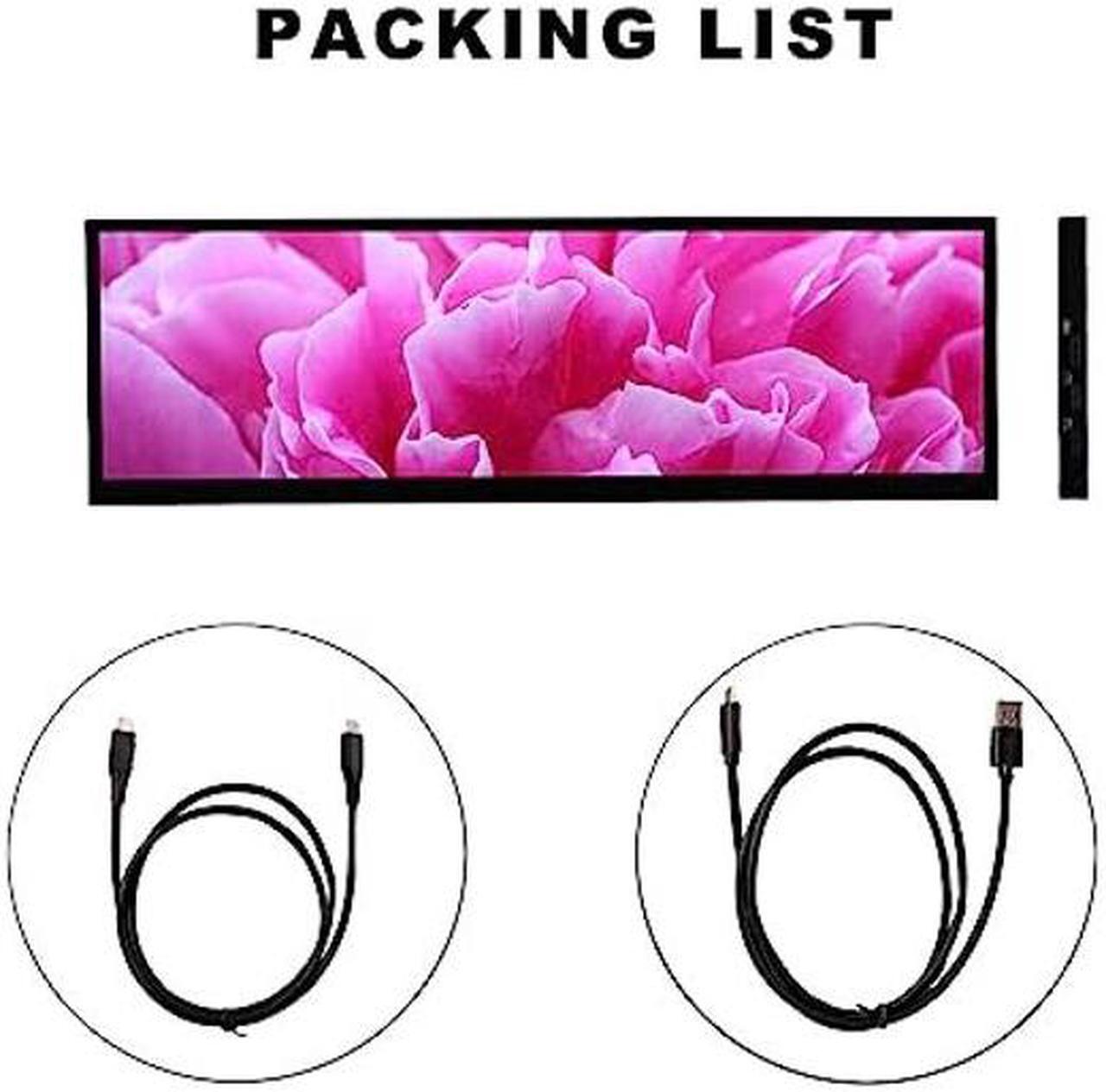 Alt view image 5 of 5 - VSDISPLAY 14.5 Inch 2K 2560x720 LCD Monitor Touch Panel 14.5'' Stretched Bar Display with Mini HD-MI Type-C Video Input for Gaming/PC/Laptop/Computer Monitoring Extra Secondary Screen