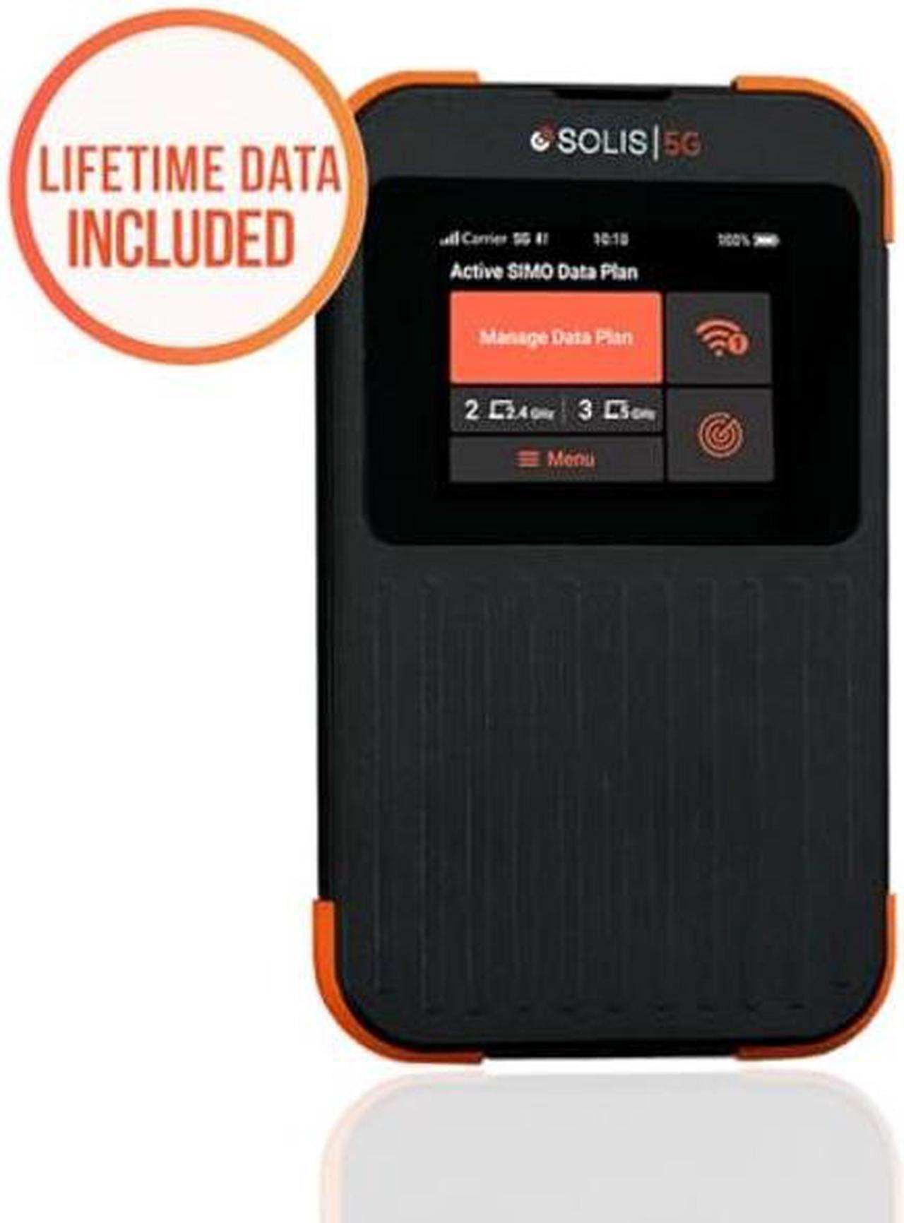 Alt view image 2 of 4 - SIMO Solis 5G WiFi Mobile Hotspot for Travel, Local and International Coverage Router, Multi-Carrier Access, No Contract or SIM Card Required, Supports 16 Connected Devices, Lifetime Data Included