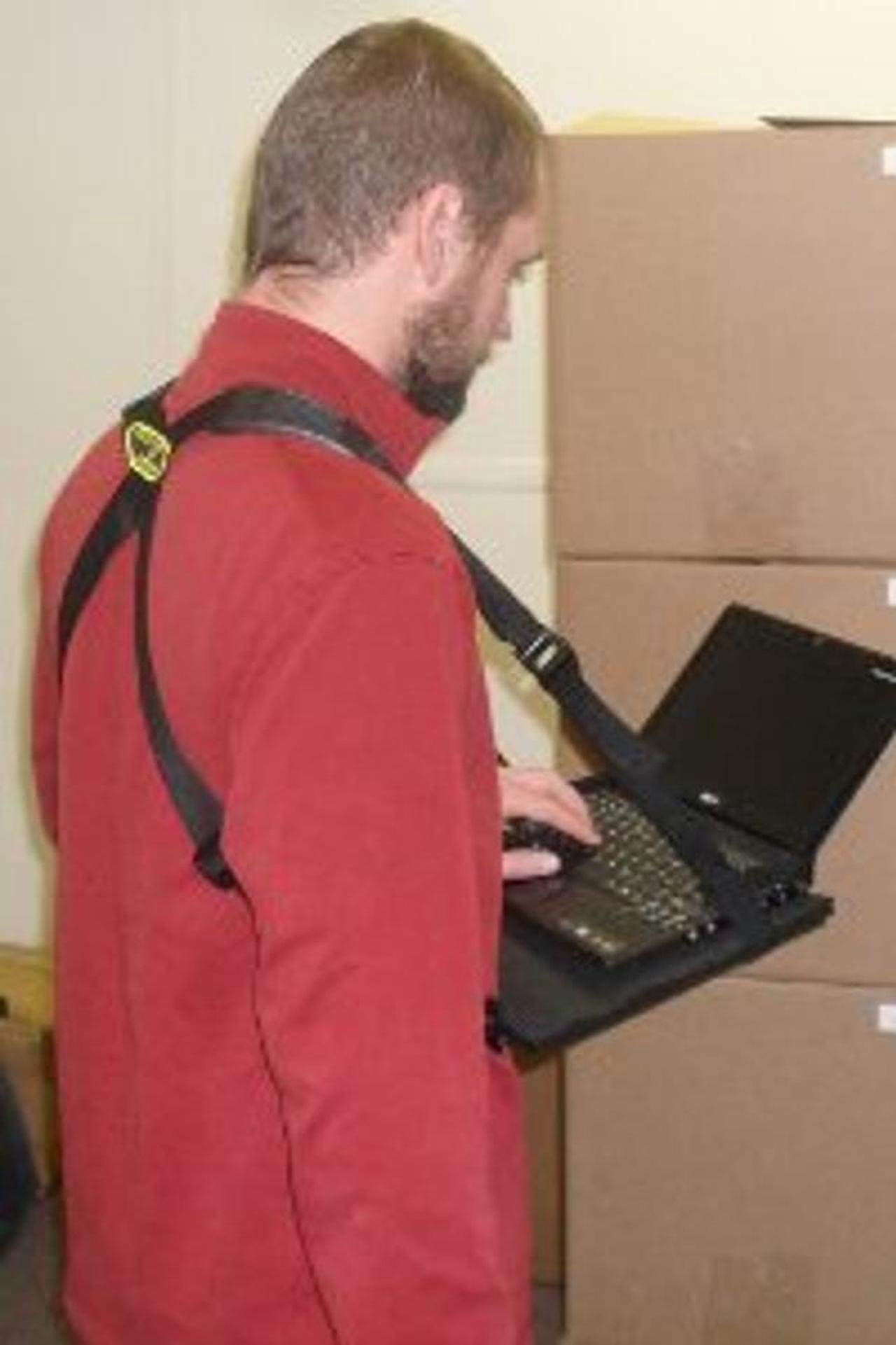 Alt view image 3 of 5 - Connect-A-Desk Laptop Harness Walking Desk