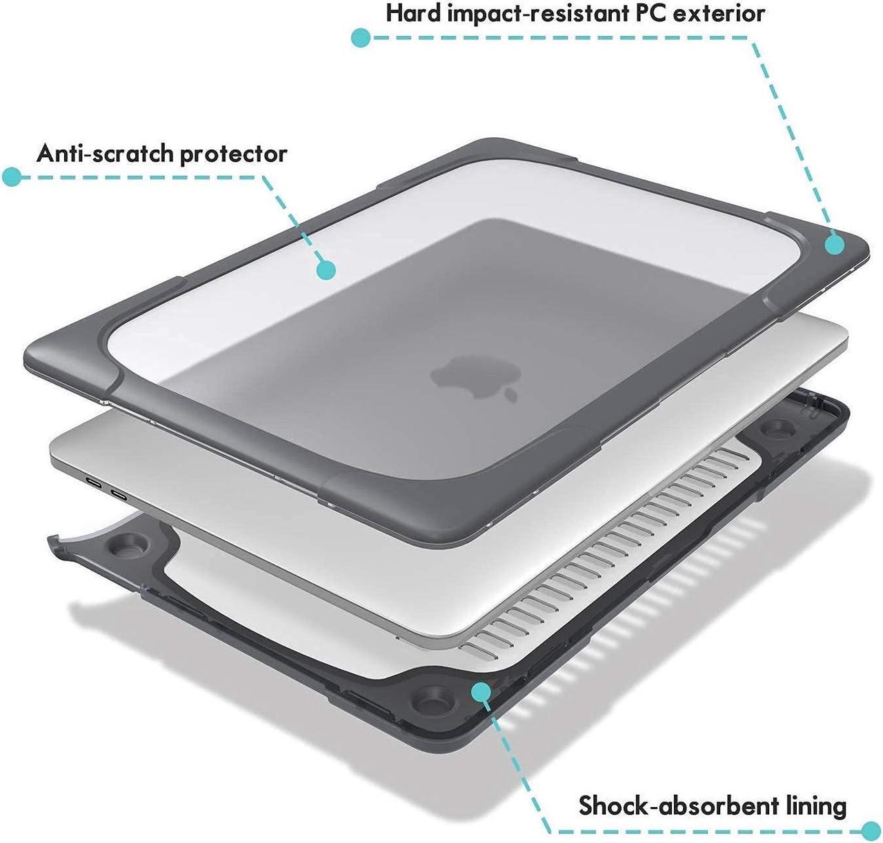 Alt view image 3 of 5 - ProCase Heavy Duty Hard Shell Cover for MacBook Air 13 Inch 2020 2019 2018 Release Bundle with Privacy Screen Protector for MacBook Air 13 / Pro 13