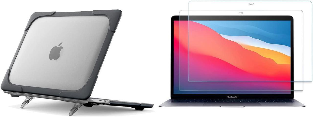 Main image of ProCase Heavy Duty Case for MacBook Pro 13 Inch 2020 Release Bundle with 2 Pack MacBook Air 13 / Pro 13 Screen Protector