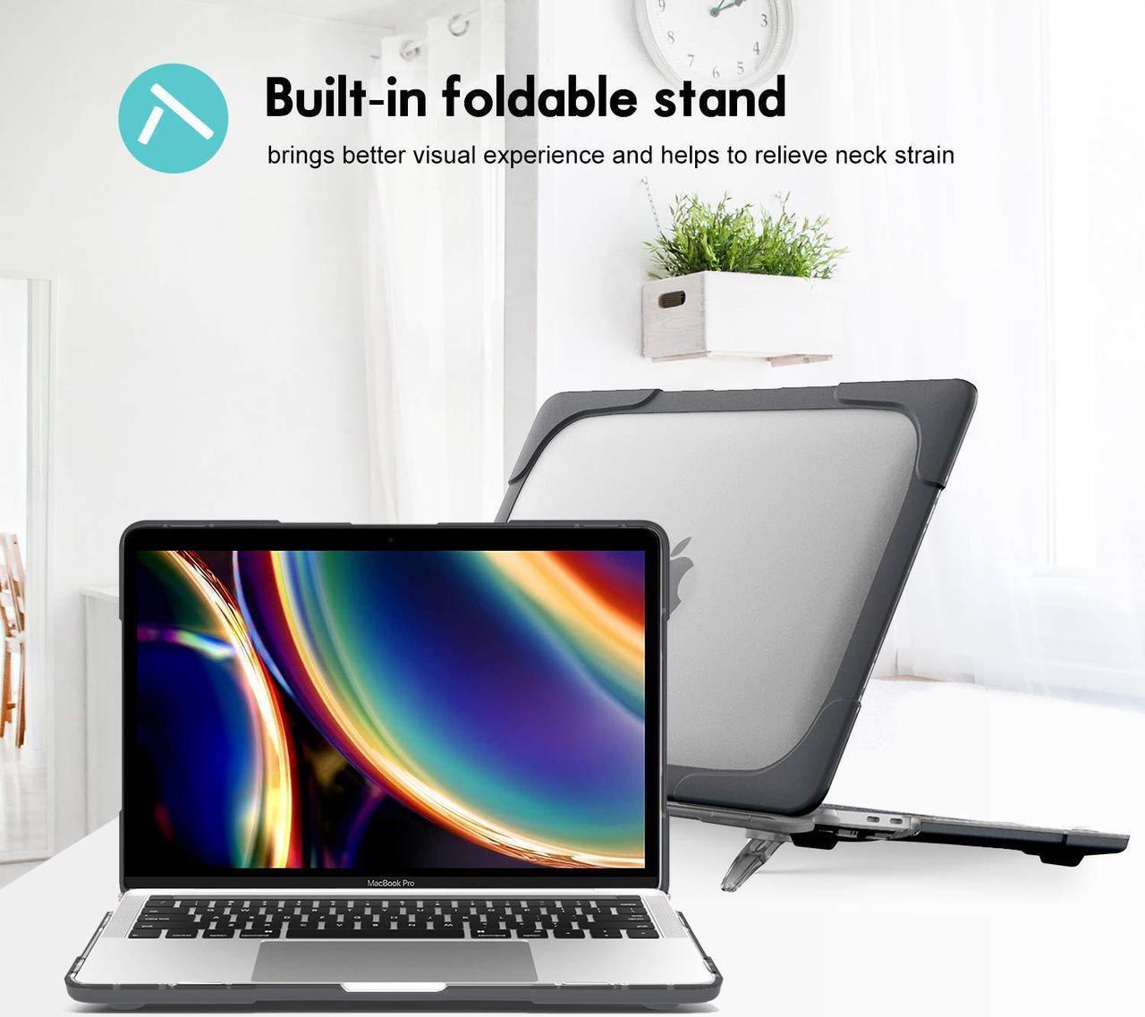 Alt view image 2 of 5 - ProCase Heavy Duty Case for MacBook Pro 13 Inch 2020 Release Bundle with 2 Pack MacBook Air 13 / Pro 13 Screen Protector