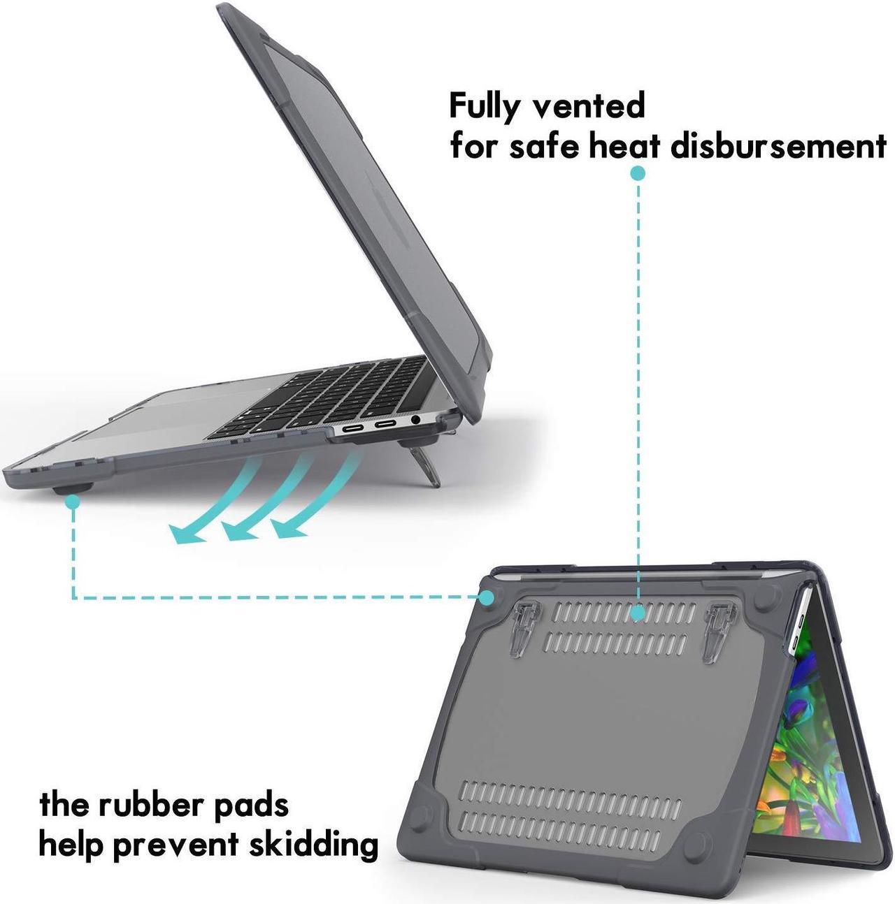 Alt view image 3 of 5 - ProCase Heavy Duty Hard Shell Case for MacBook Pro 13 2019-2016 Release Bundle with Privacy Screen Protector for MacBook Air 13 / Pro 13