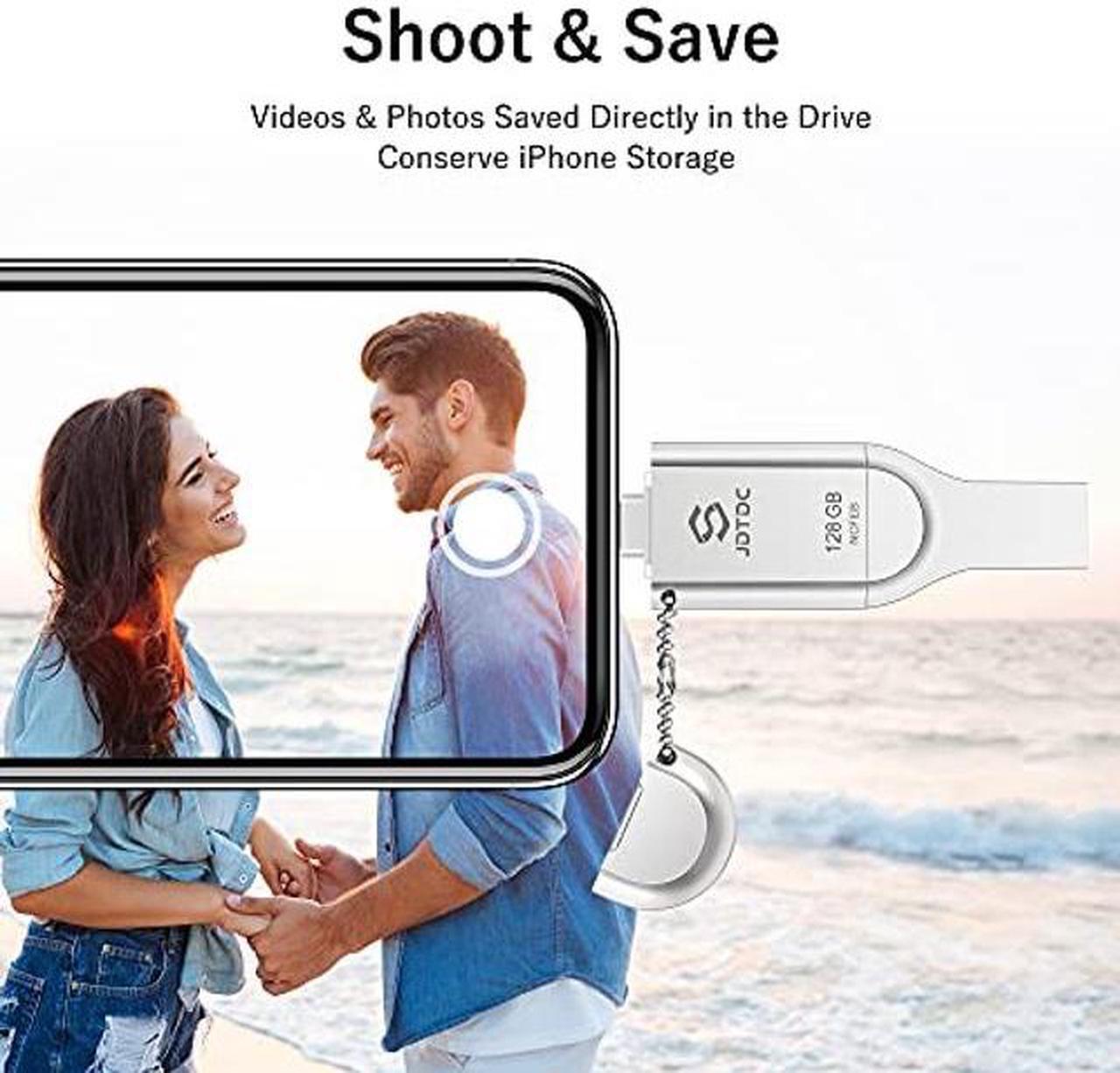 Alt view image 4 of 5 - JSL JDTDC Apple MFi Certified 128GB Photo-Stick-iPhone 15/14/13/12 USB-Flash-Drives External Storage Stick for USB C iPhone-Thumb-Drive Memory-Mobile-for-Android iPad-Flash-Drive Photo Transfer Stick
