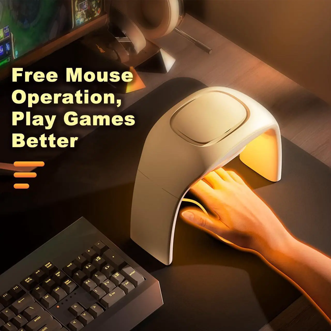 Alt view image 2 of 5 - Nauttxon Heated Mouse Pad Hand Warmer Super Quiet, 110v 100w Desk Mouse Pad Hand Warmer, Personal Desk Heater Energy Efficient Ceramic Office with Thermostat Low Wattage - White