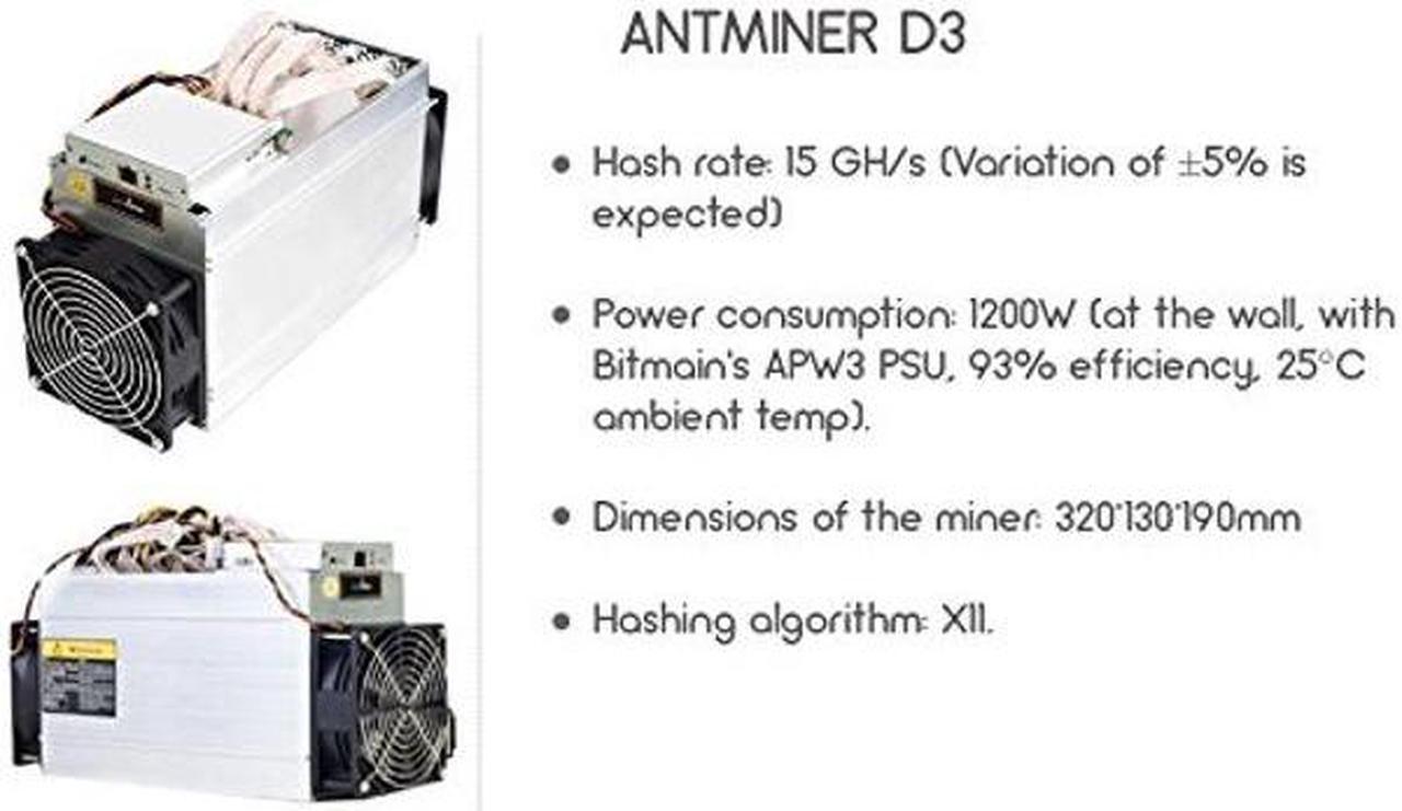 Alt view image 2 of 5 - Antminer D3 19.3 GH/s X11 ASIC Dash Miner