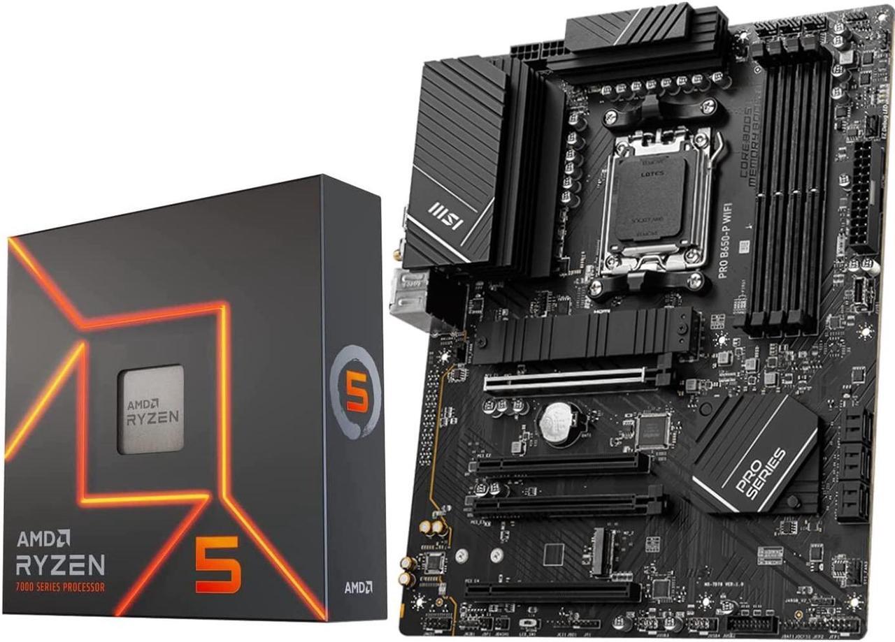 Alt view image 2 of 5 - Micro Center AMD Ryzen 5 7600X Desktop Processor Bundle with MSI PRO B650-P WiFi ProSeries Motherboard INLAND 2TB Performance Plus NVMe Internal Gaming SSD Solid State Drive Up to 7000MB/s