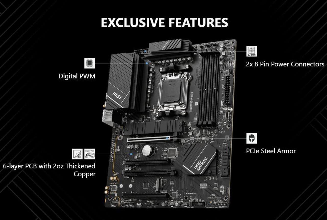 Alt view image 5 of 5 - Micro Center AMD Ryzen 5 7600X Desktop Processor Bundle with MSI PRO B650-P WiFi ProSeries Motherboard INLAND 2TB Performance Plus NVMe Internal Gaming SSD Solid State Drive Up to 7000MB/s