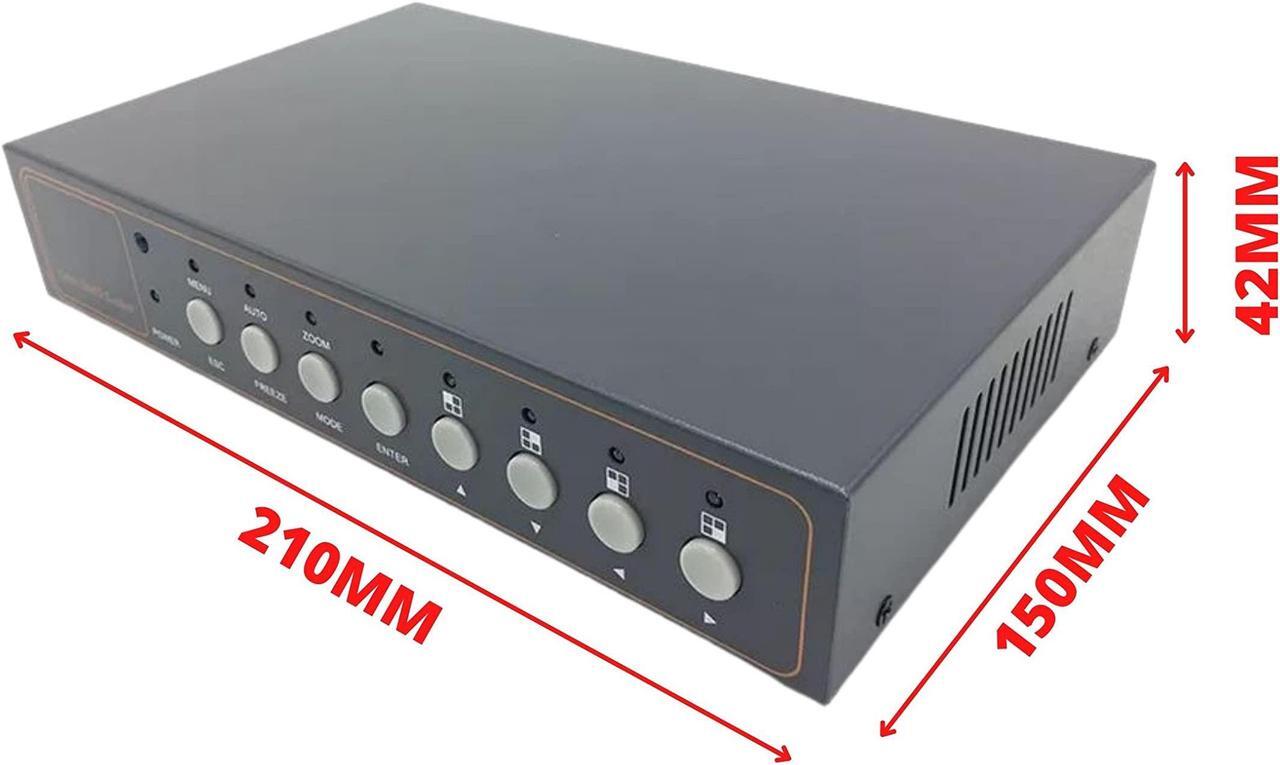 Alt view image 3 of 5 - Evertech 8 Channel Analog CCTV Video Multiplexer Color Quad Processor Screen Splitter with Remote Control