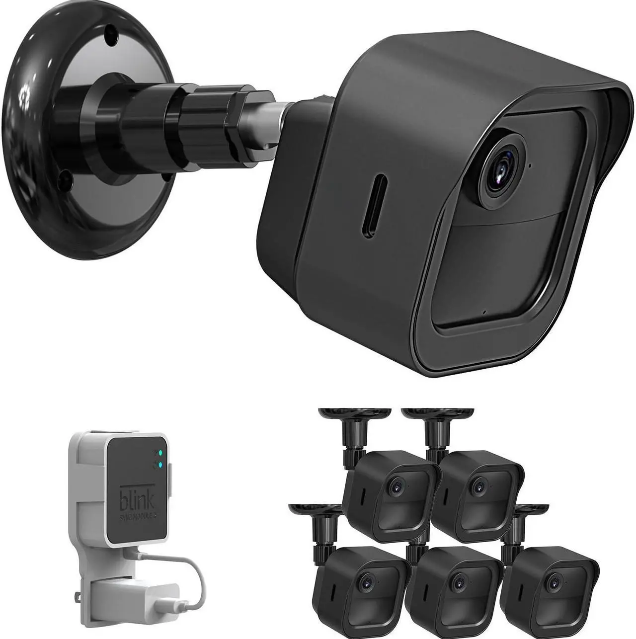 Main image of 5 Pack Wall Mount for Blink Outdoor 4 (4th Gen) with Weatherproof Protective Housing and Blink Sync Module 2 Mount (Blink Camera & Sync Module is Not Included)