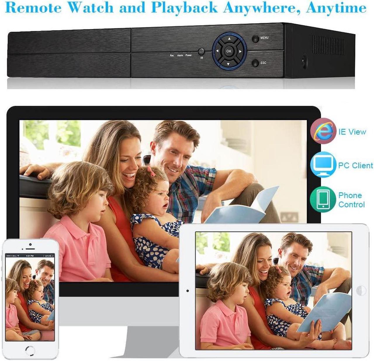 Alt view image 3 of 5 - 16CH 1080P Lite 5-in-1 HD Analog Hybrid DVR&NVR Support 1080P IP Camera+1080P AHD/TVI/CVI Camera and 960H Analog Camera Standalone DVR CCTV Surveillance Security System Video Recorder (No HDD)