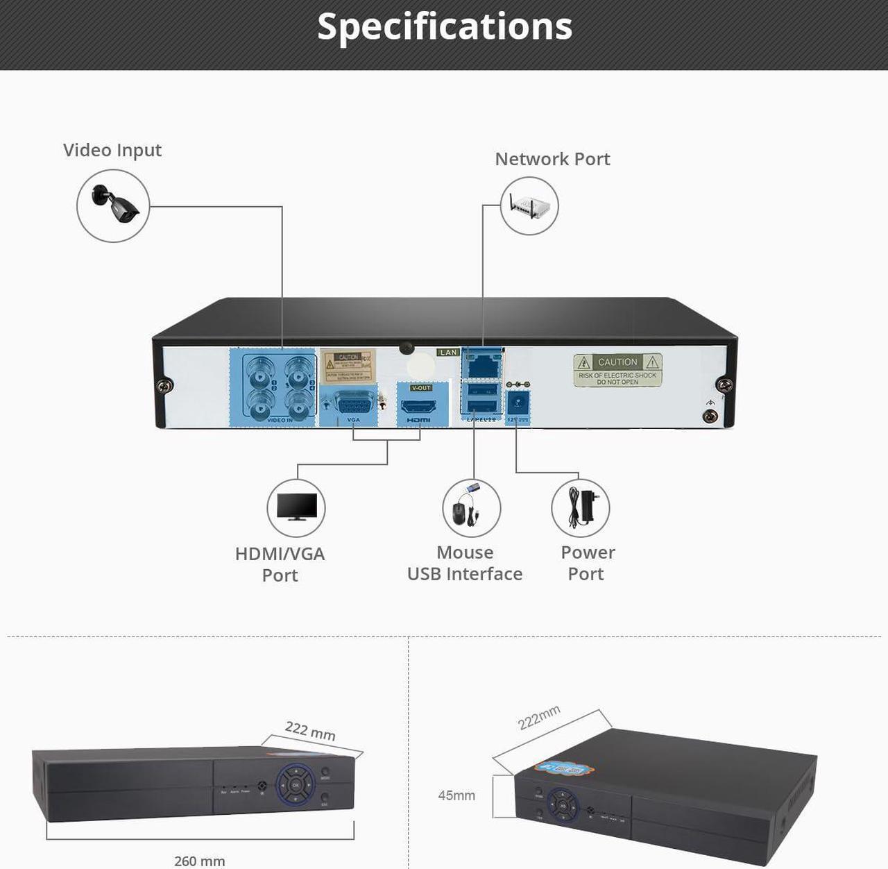 Alt view image 5 of 5 - 16CH 1080P Lite 5-in-1 HD Analog Hybrid DVR&NVR Support 1080P IP Camera+1080P AHD/TVI/CVI Camera and 960H Analog Camera Standalone DVR CCTV Surveillance Security System Video Recorder (No HDD)