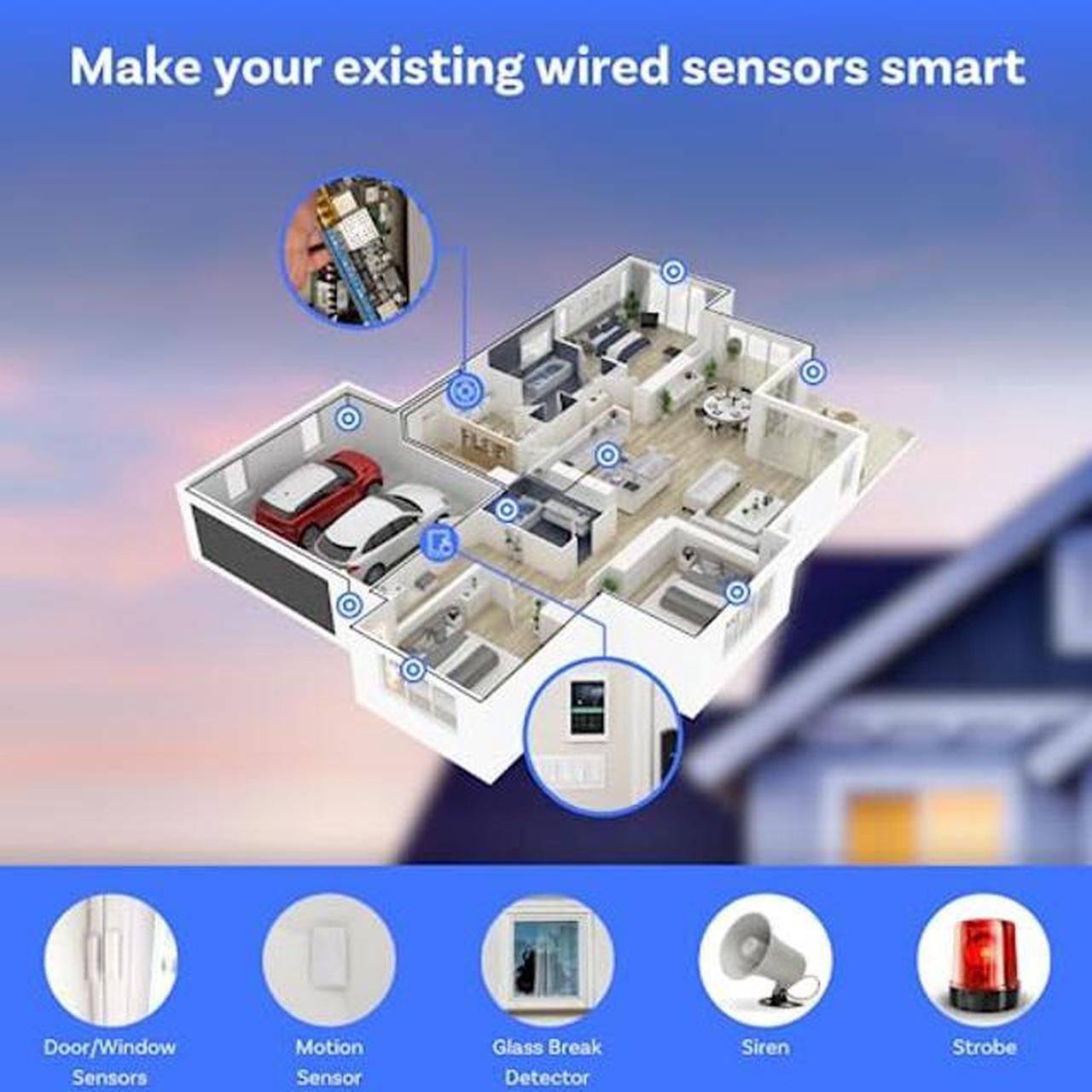 Alt view image 2 of 5 - 12-Zone Wired Smart Alarm Panel Kit - Konnected Alarm Panel - Make Wired Alarm System Smart - SmartThings, Alexa, Home Assistant - No Batteries or Monthly Fees - Wi-Fi Connection - Essentials Included