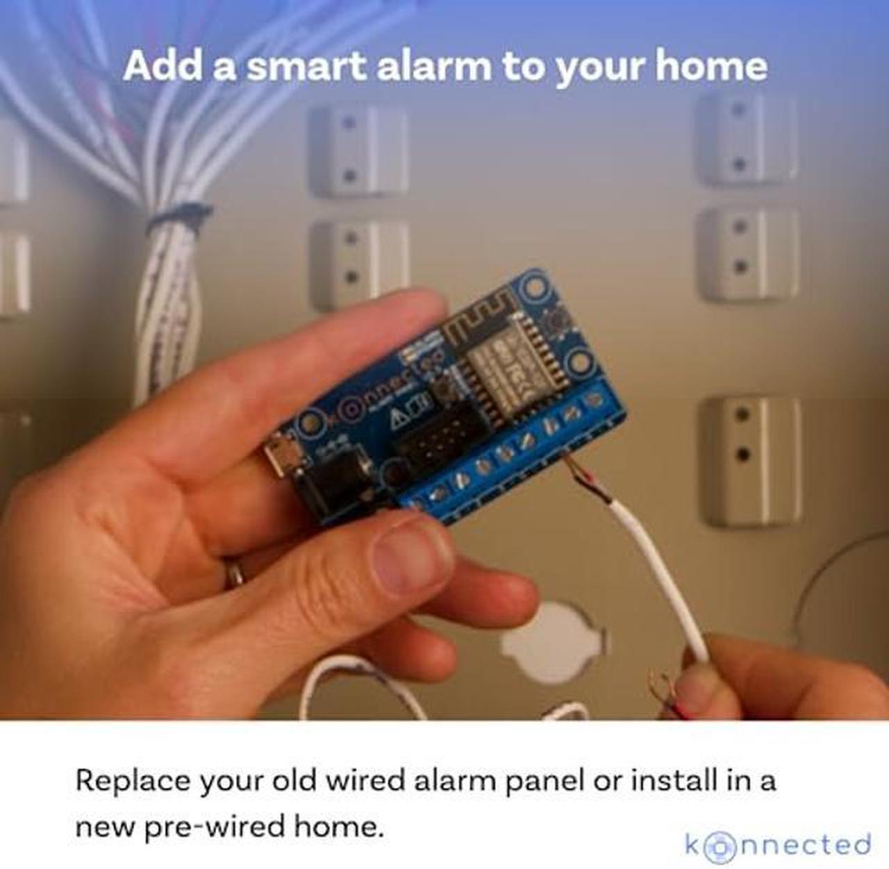 Alt view image 3 of 5 - 12-Zone Wired Smart Alarm Panel Kit - Konnected Alarm Panel - Make Wired Alarm System Smart - SmartThings, Alexa, Home Assistant - No Batteries or Monthly Fees - Wi-Fi Connection - Essentials Included